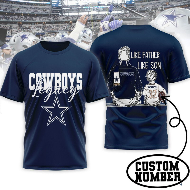 Dallas Cowboys | Premium NFL Legacy Father Day 3D Shirt HY