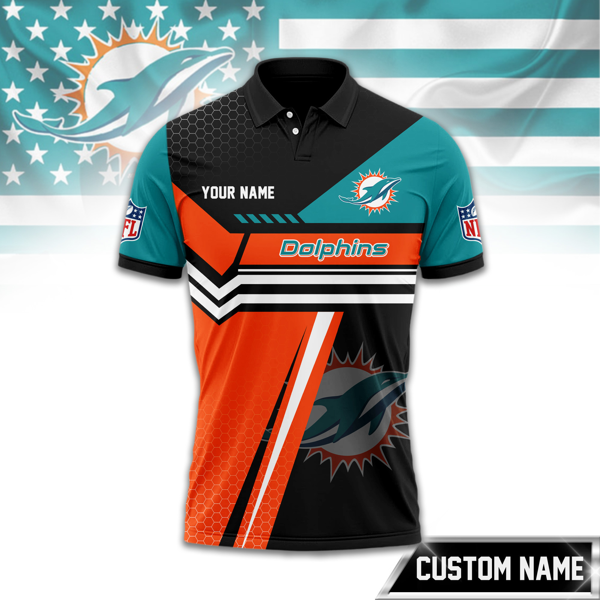 Miami Dolphins | Premium NFL Inspired Custom Game Day Polo TD