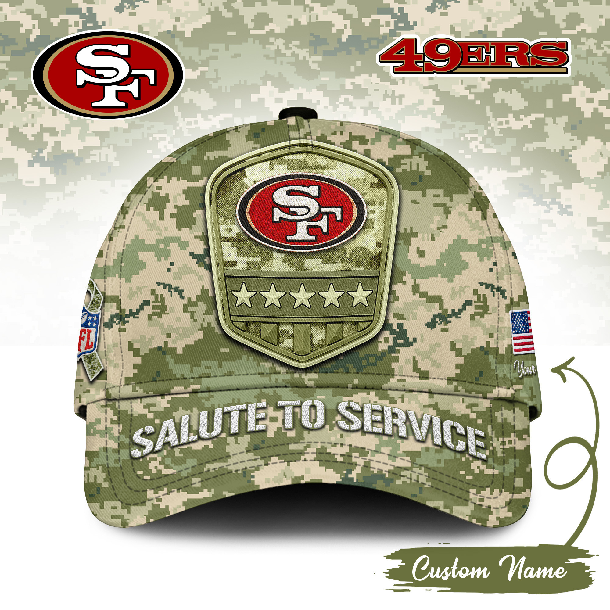 San Francisco 49ers | Premium NFL Salute To Service Classic Cap TD