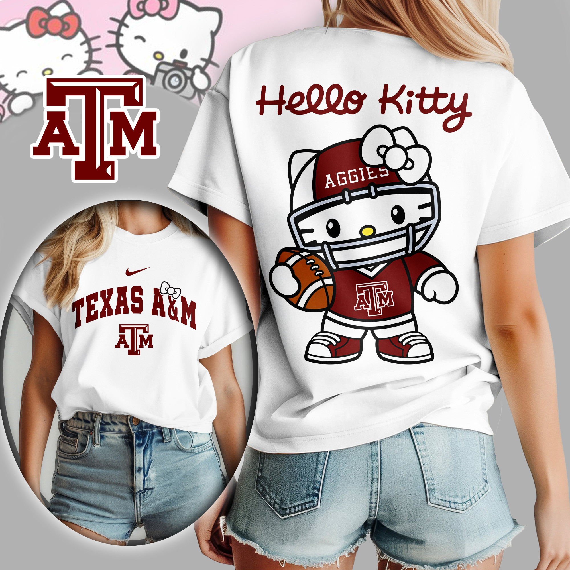 Texas A&M Aggies | Premium NCAA Hello Kitty Women's Shirt TD