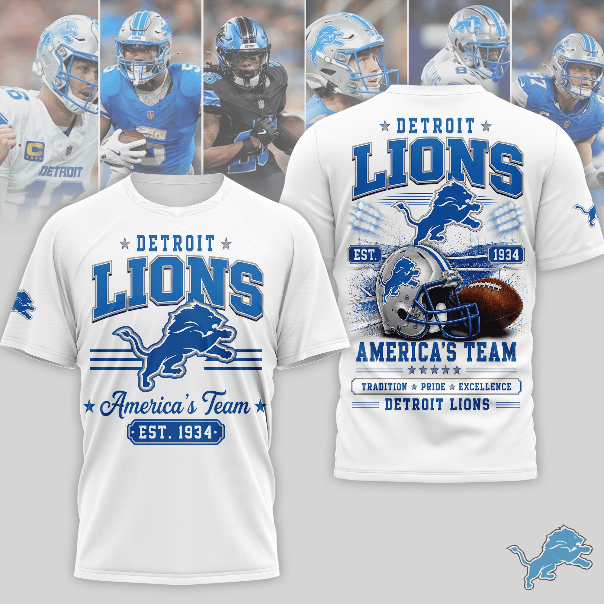 Detroit Lions | Premium NFL Team Tradition Pride 3D Shirt NTH1