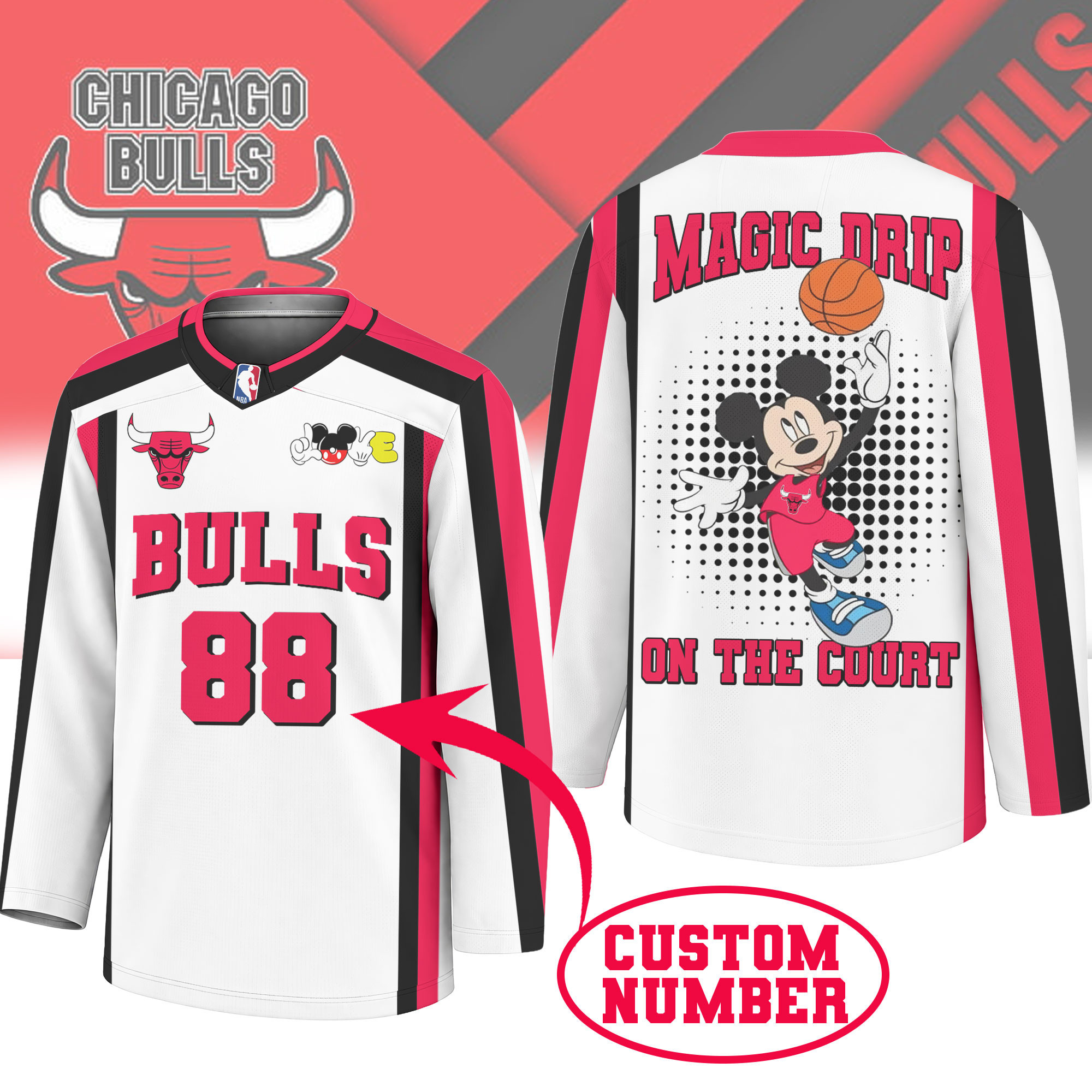 Chicago Bulls | Premium NBA Magic Drip Long Jersey NTH1
