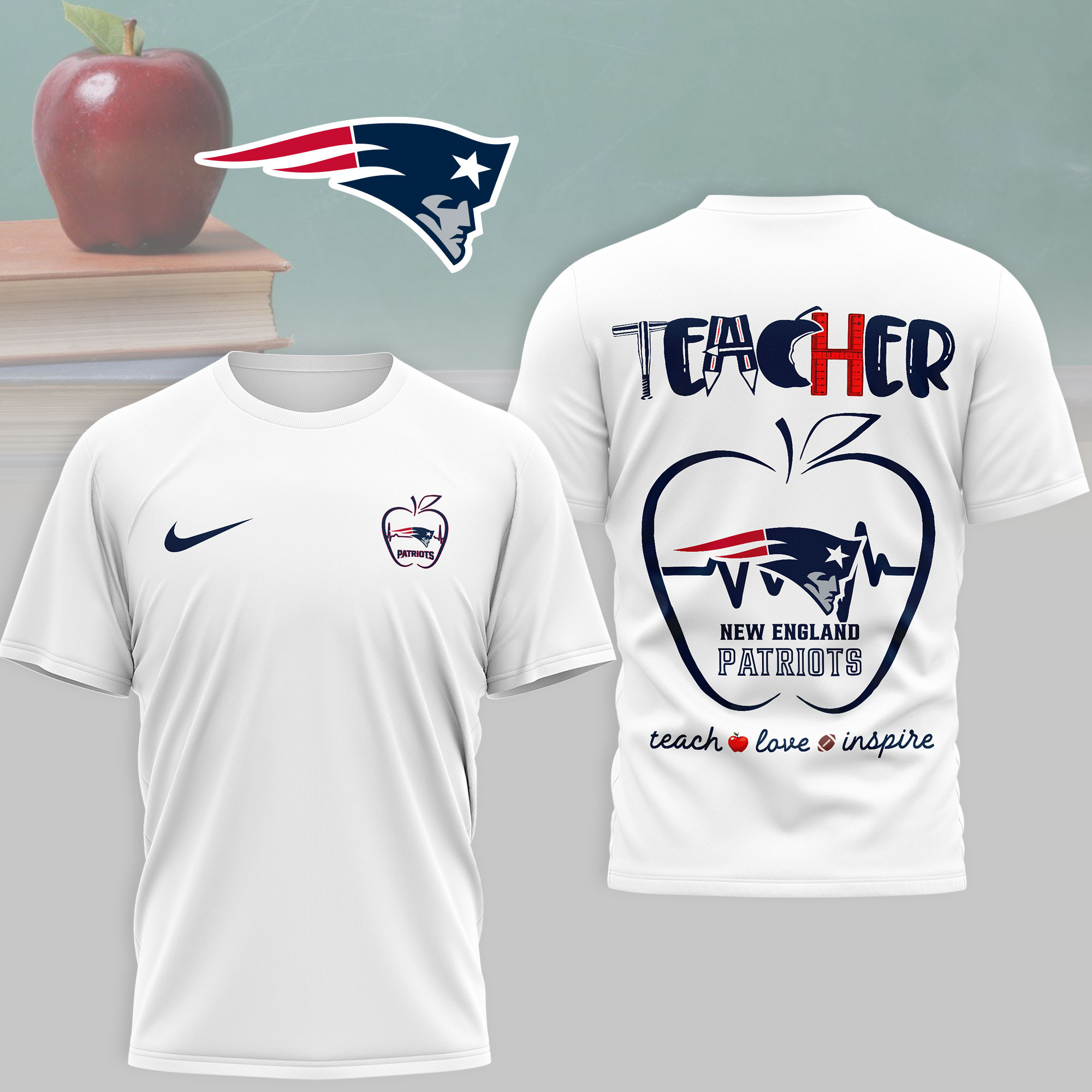 New England Patriots | Premium NFL Teacher Game Day 3D Shirt NTH1