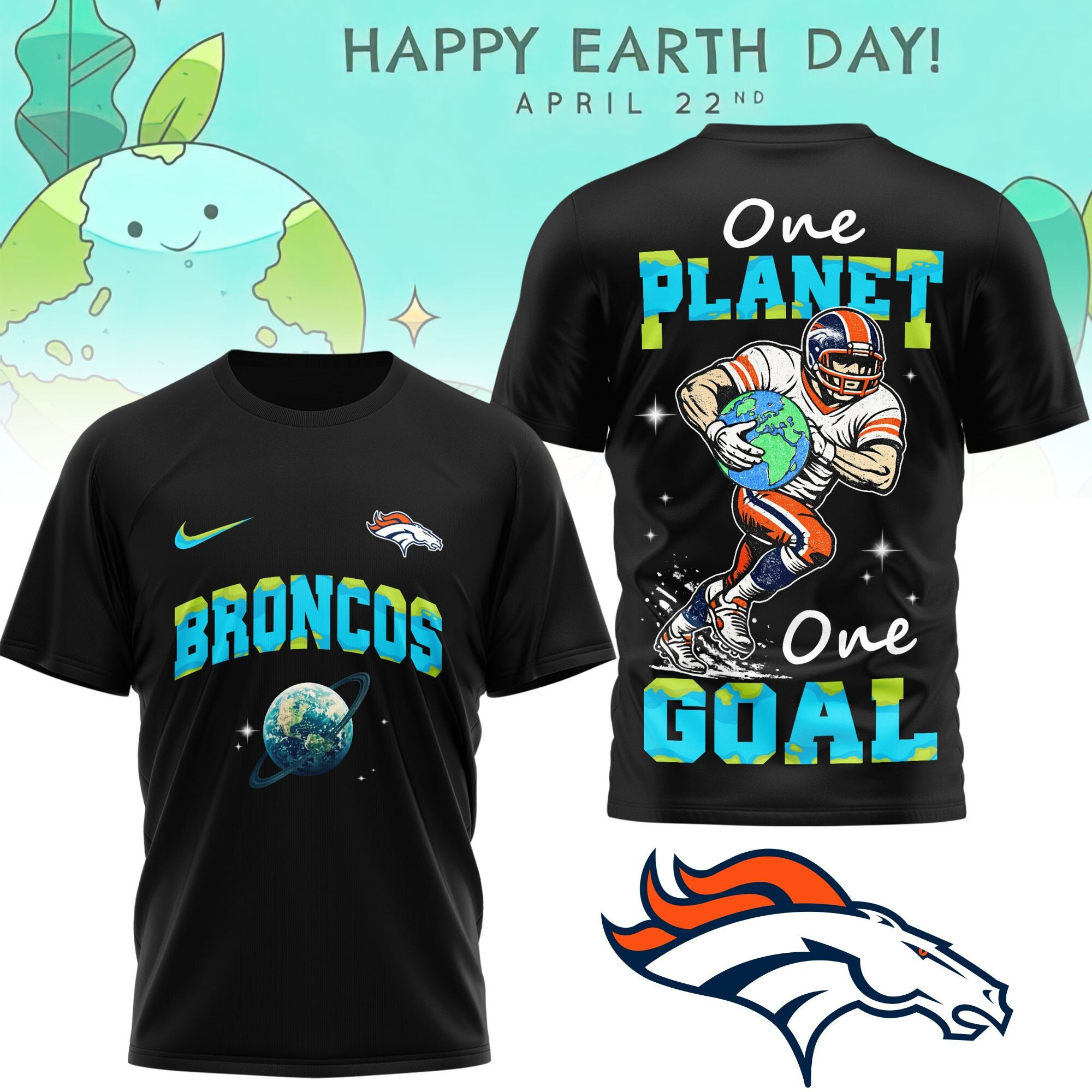 Denver Broncos | Premium NFL x Earth Day 3D Shirt HY