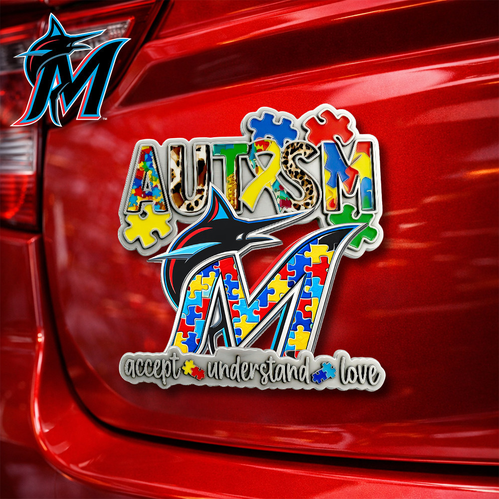 Miami Marlins | Premium MLB Autism Awareness Car Name Badge HY