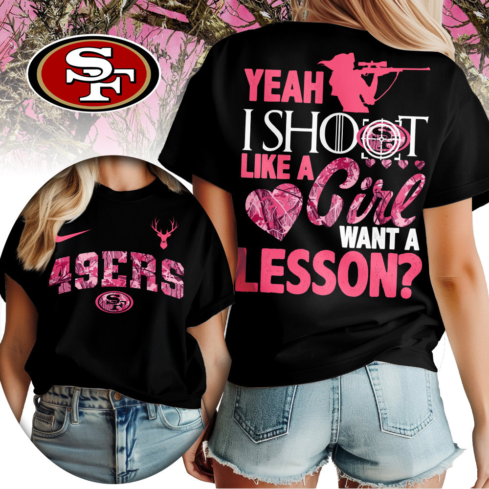 San Francisco 49ers | Premium NFL Shoot Like A Girl Women Shirt TD