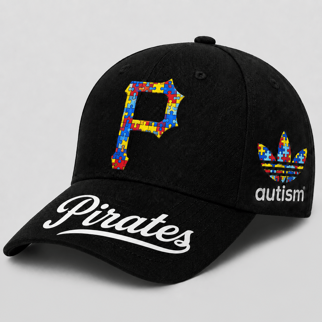 Pittsburgh Pirates | Premium MLB Puzzle Heart Autism Baseball Cap
