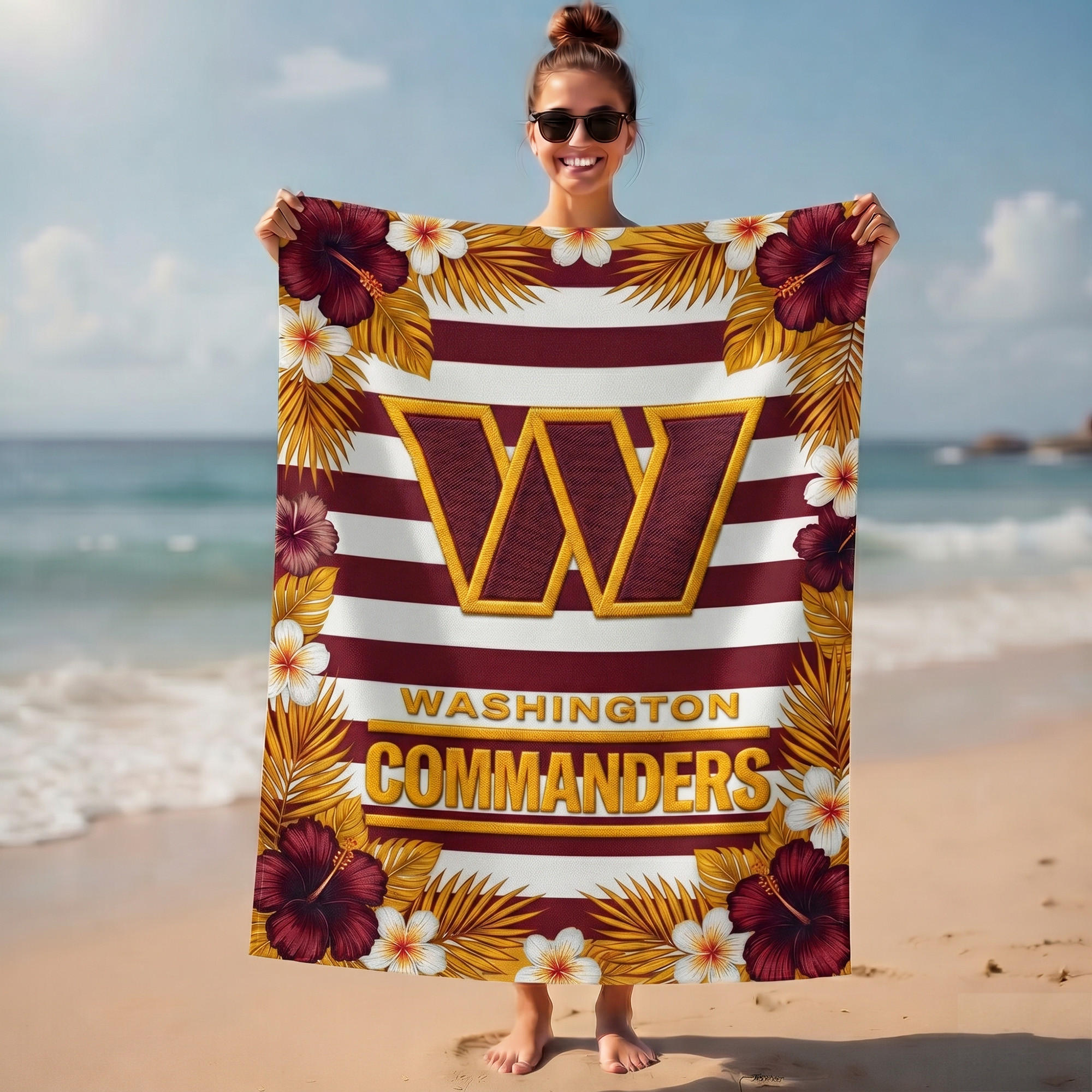 Washington Commanders | Premium NFL Tropical Beach Towel NY