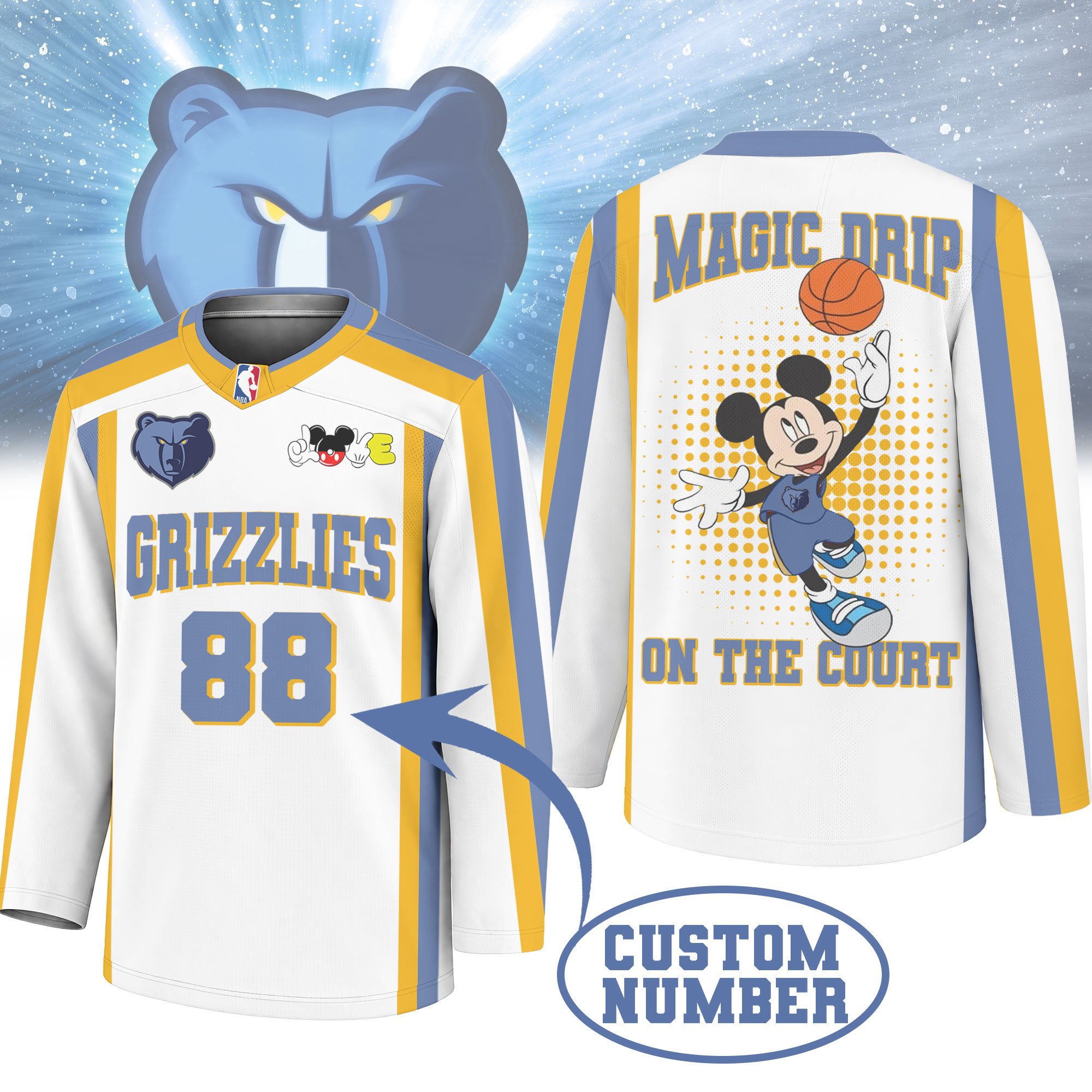 Memphis Grizzlies | Premium NBA Magic Drip Long Jersey NTH1