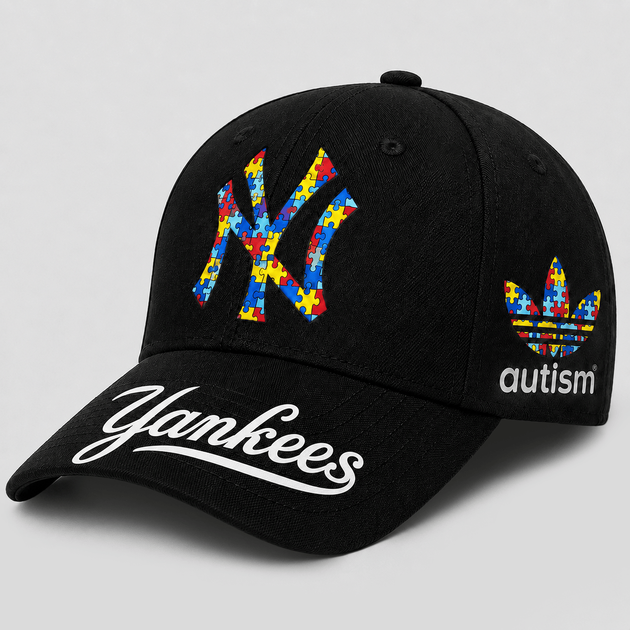 New York Yankees | Premium MLB Puzzle Heart Autism Baseball Cap