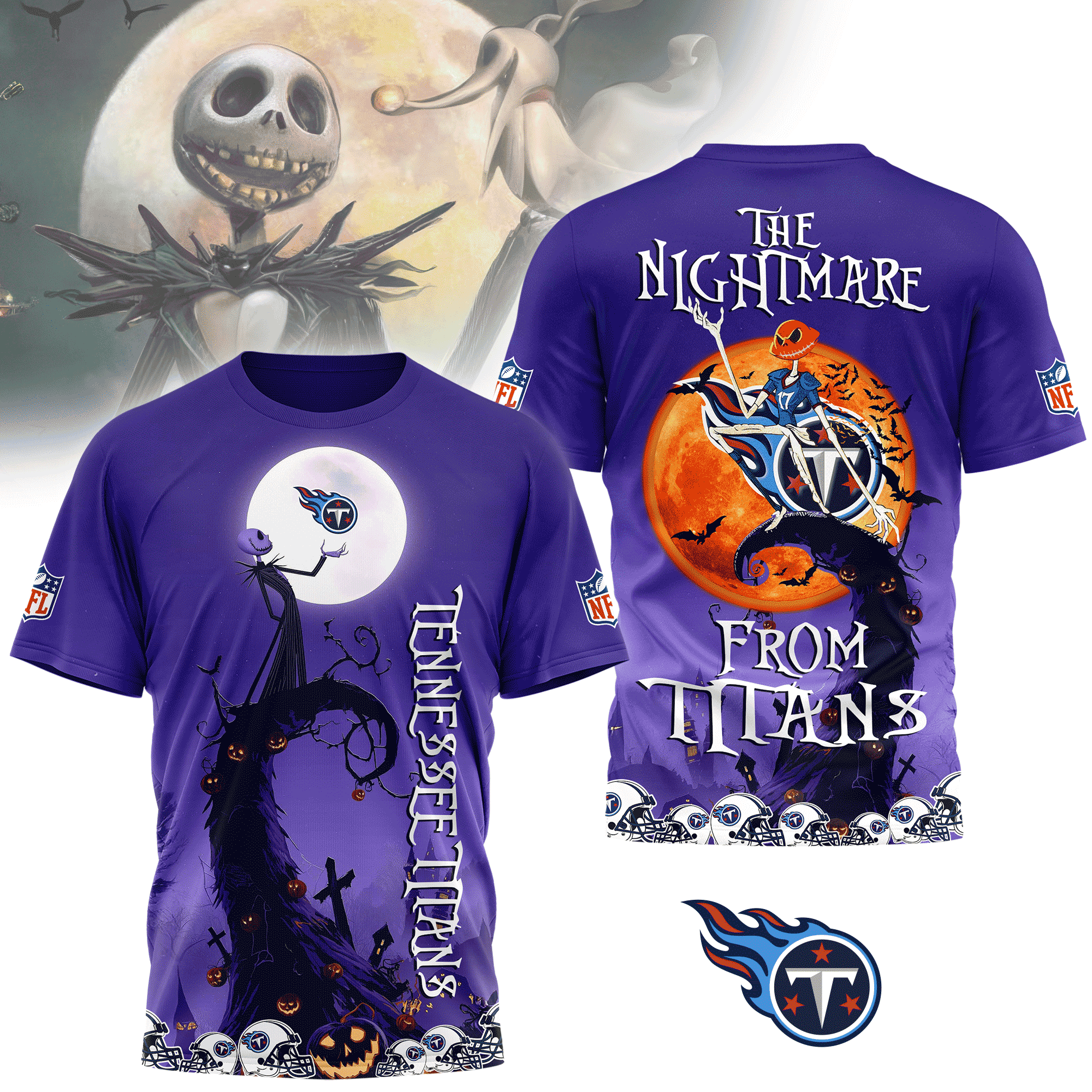Tennessee Titans | Premium NFL Halloween The Nightmare 3D Shirt NY