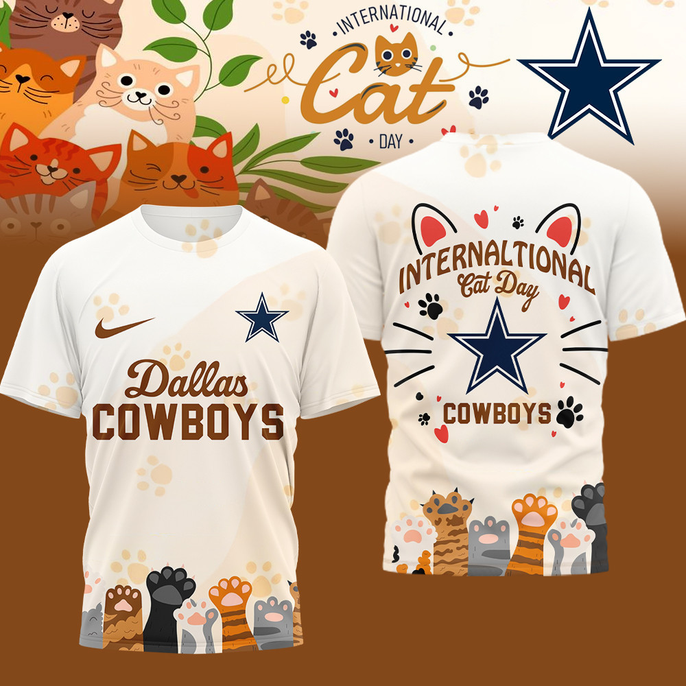 Dallas Cowboys | Premium NFL International Cat Day 3D Shirt HI