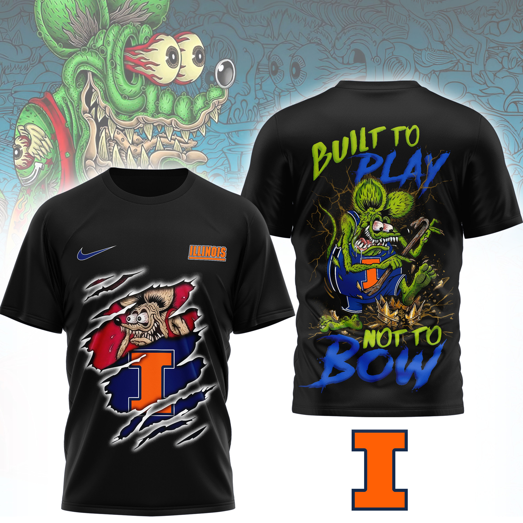 Illinois Fighting Illini | Premium NCAA Varsity Savage 3D Shirt PBFT8I4