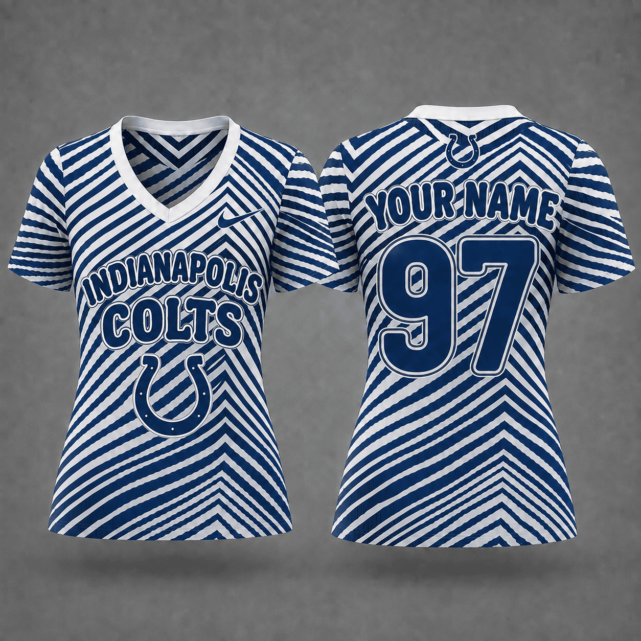 Indianapolis Colts| Premium NFL Personalized Dynamic Stripe Women’s V-Neck Jersey NY