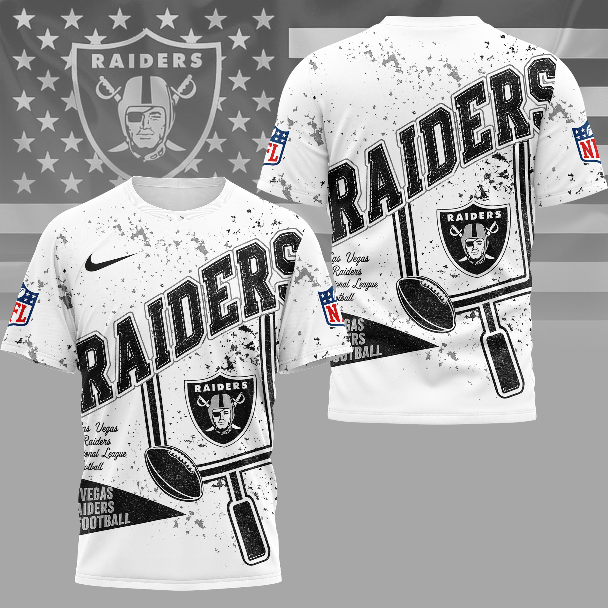 Las Vegas Raiders | Premium NFL Vintage Splatter Graphic 3D Shirt NY
