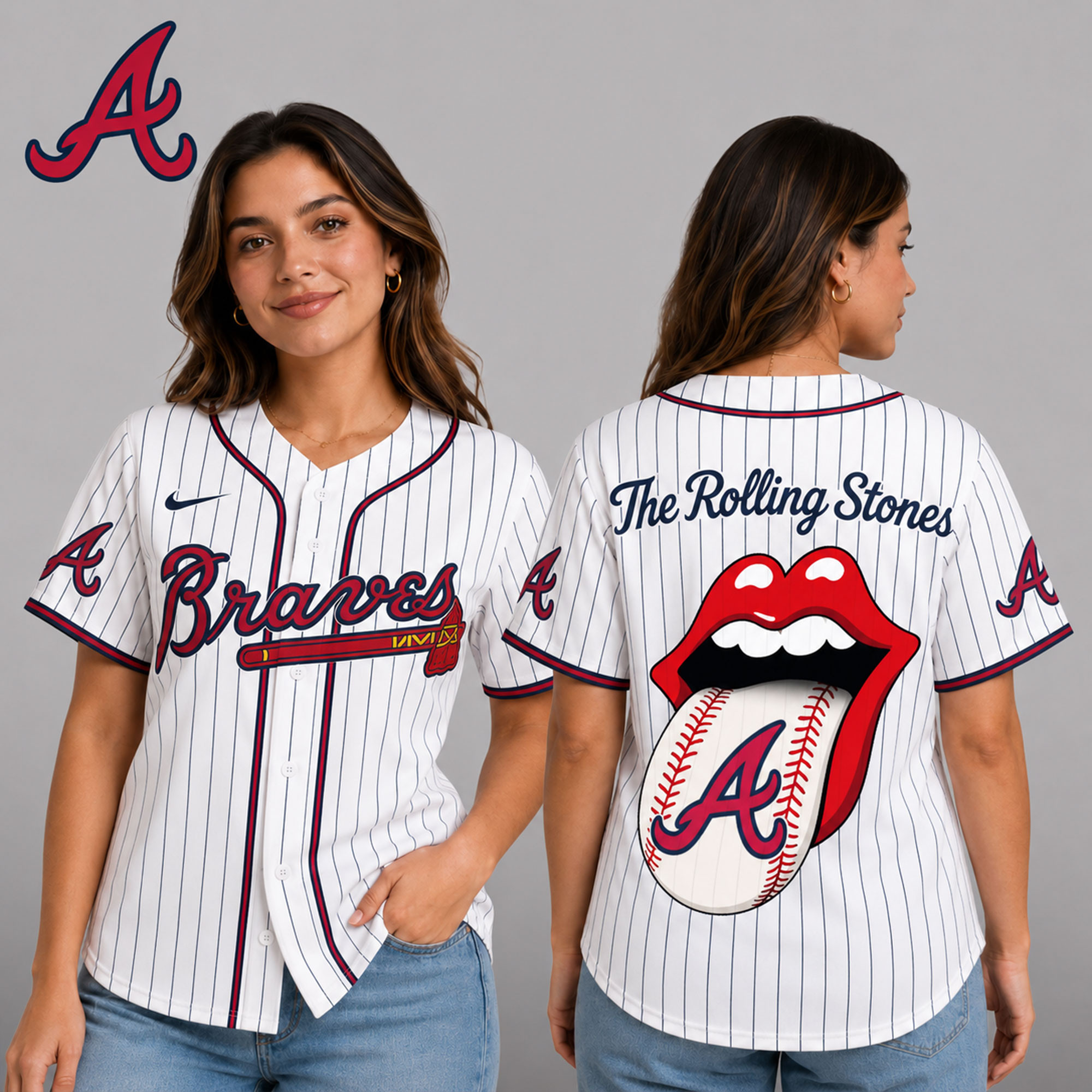 Atlanta Braves | Premium MLB The Rolling Stones Jersey Shirt TD