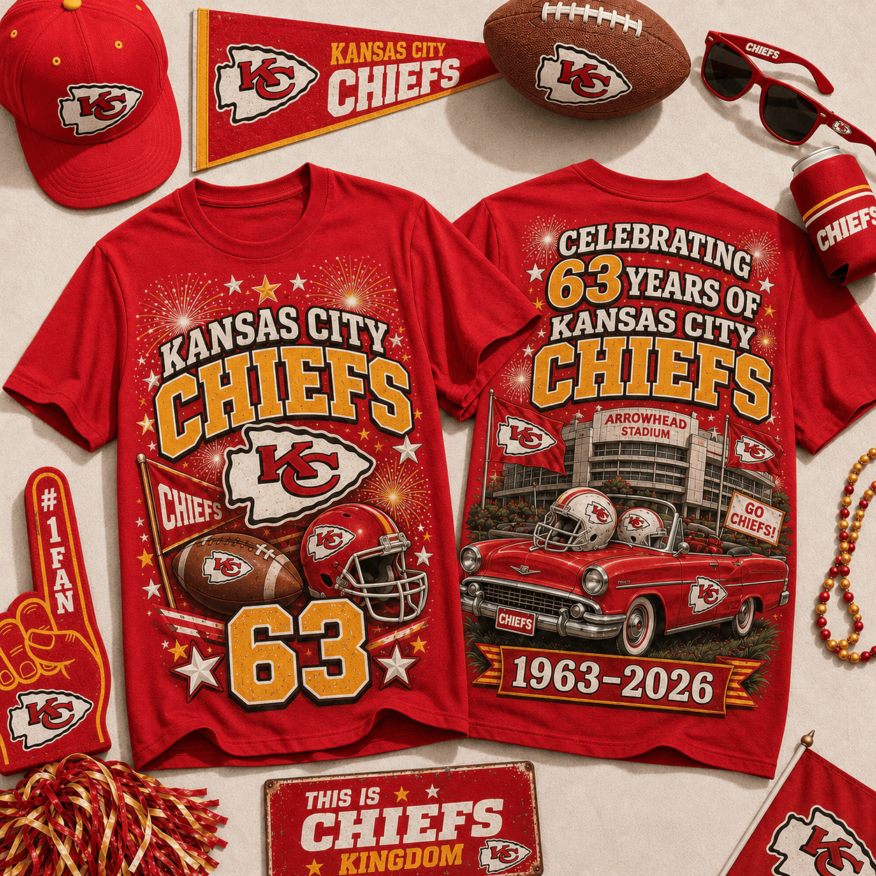 Kansas City Chiefs | Premium NFL Legacy Celebration 3D Shirt NY