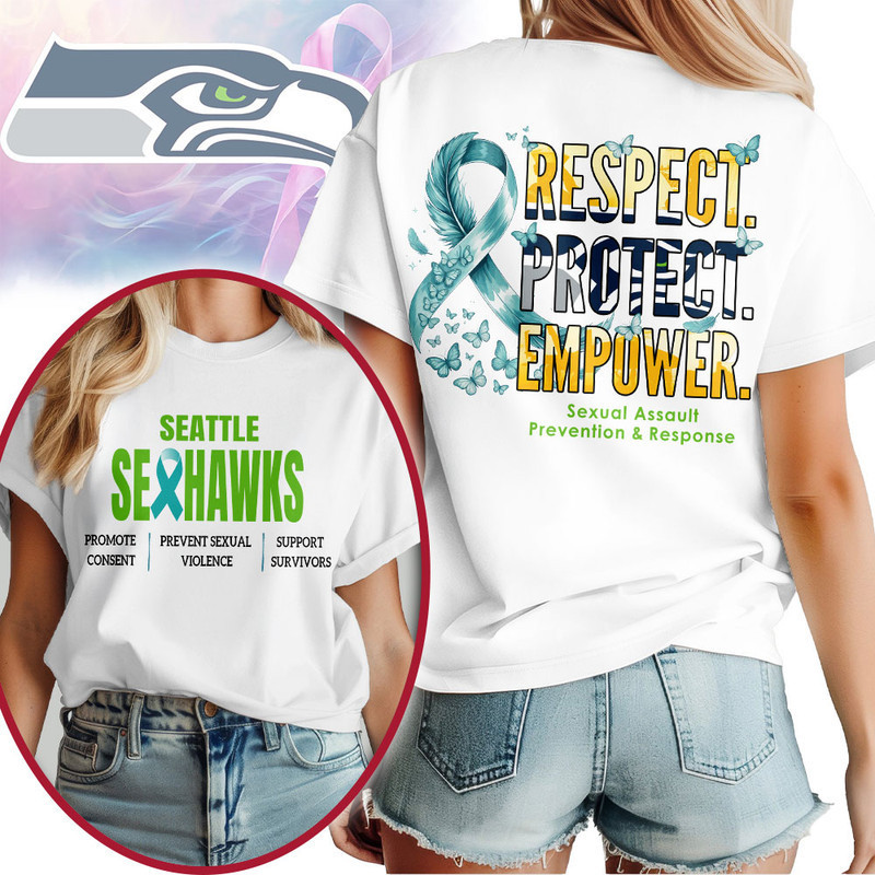 Seattle Seahawks | Premium NFL SA Prevention Month 3D Shirt HY