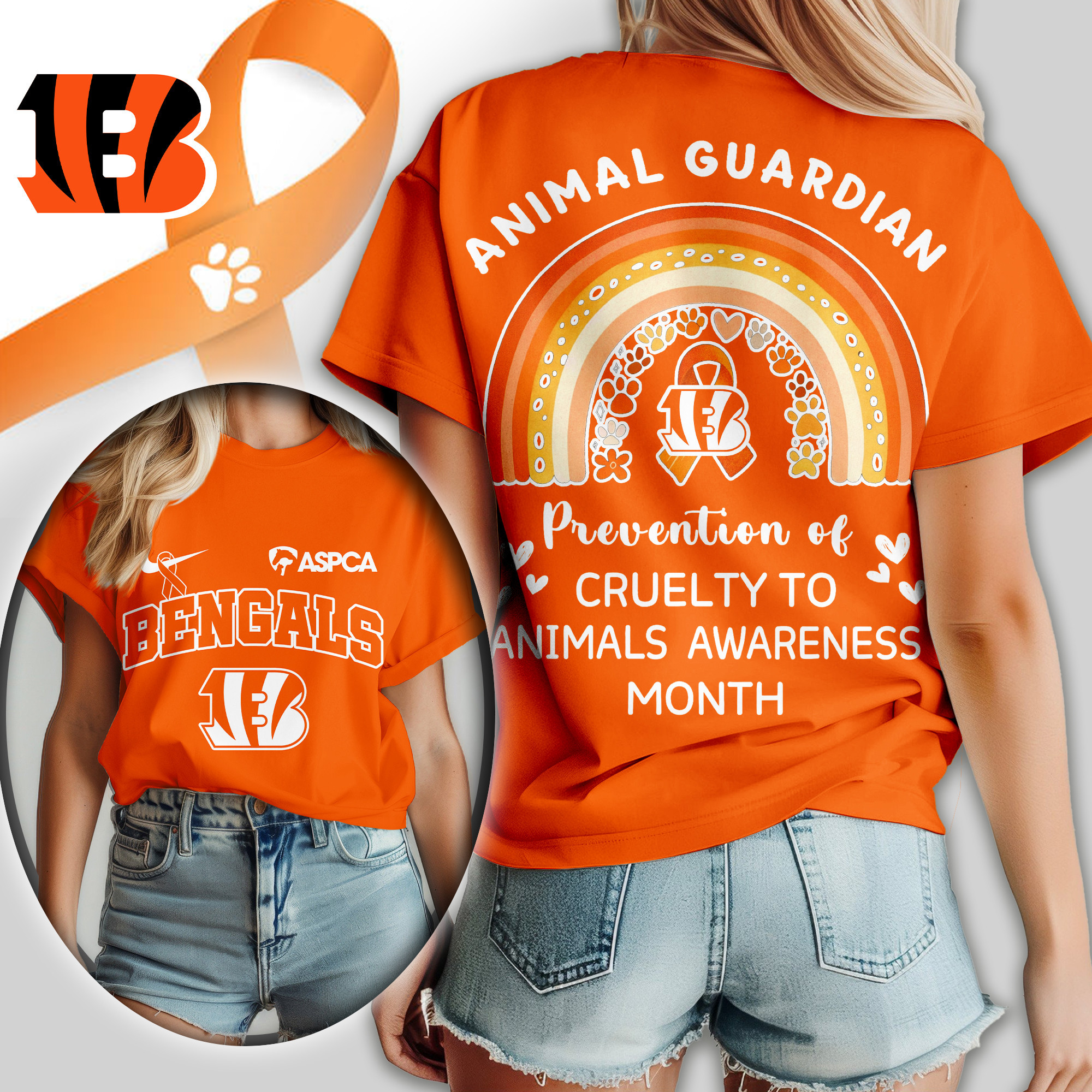 Cincinnati Bengals | Premium NFL Animal Guardian Women Shirt TD