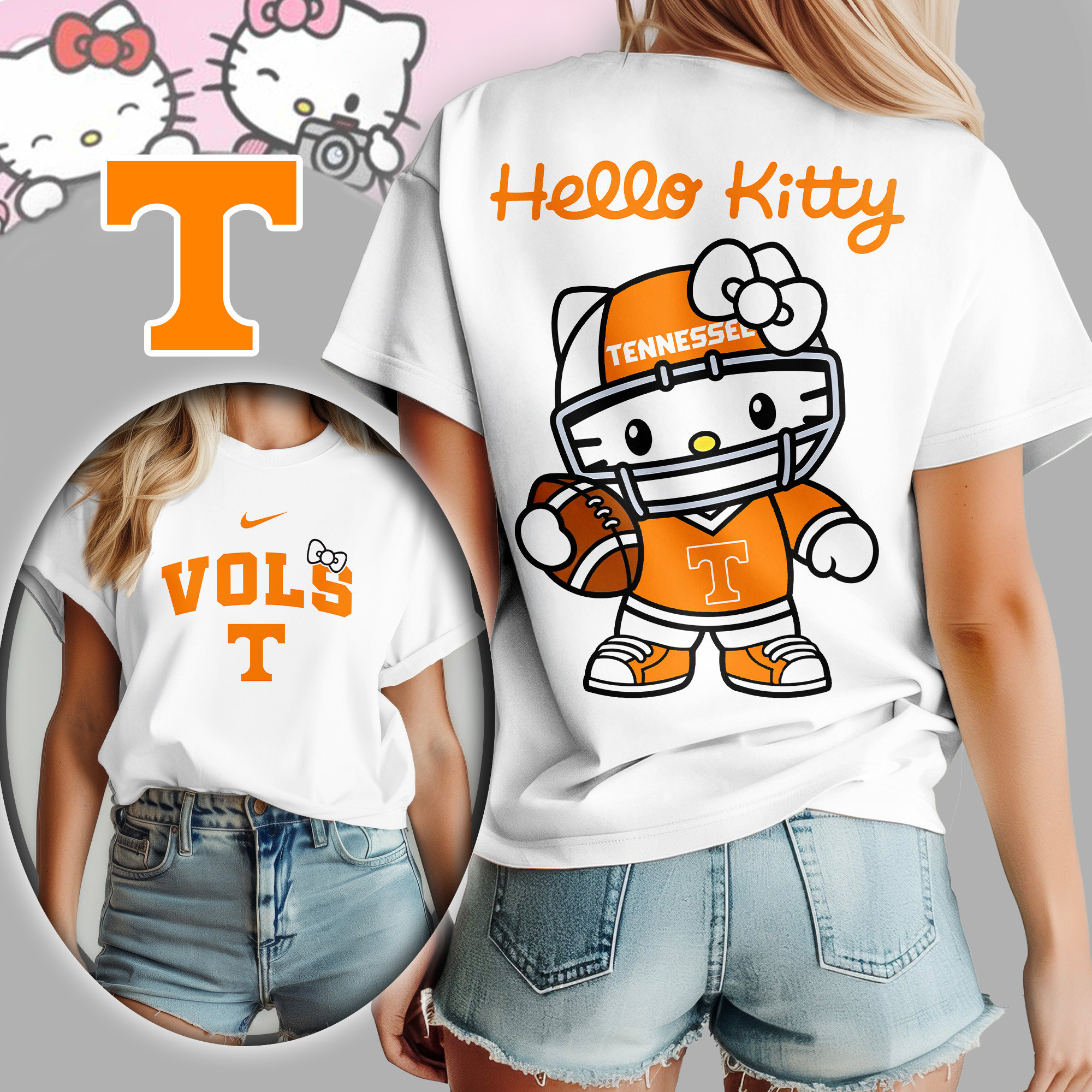 Tennessee Volunteers | Premium NCAA Hello Kitty Women's Shirt TD