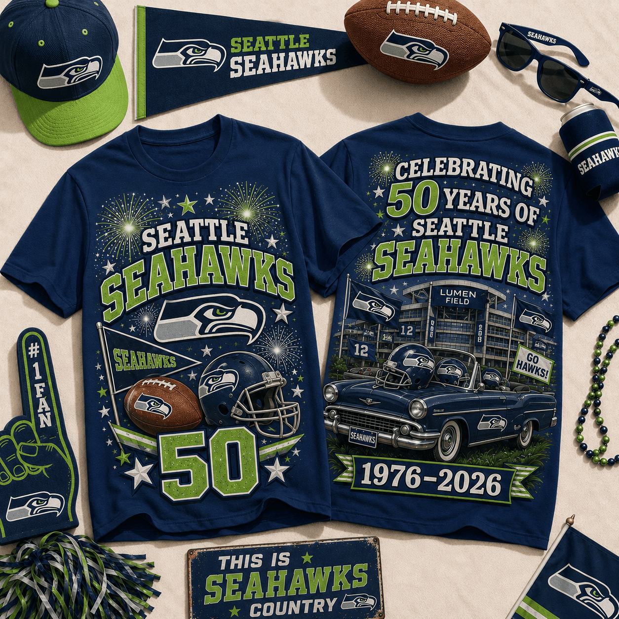 Seattle Seahawks | Premium NFL Legacy Celebration 3D Shirt NY