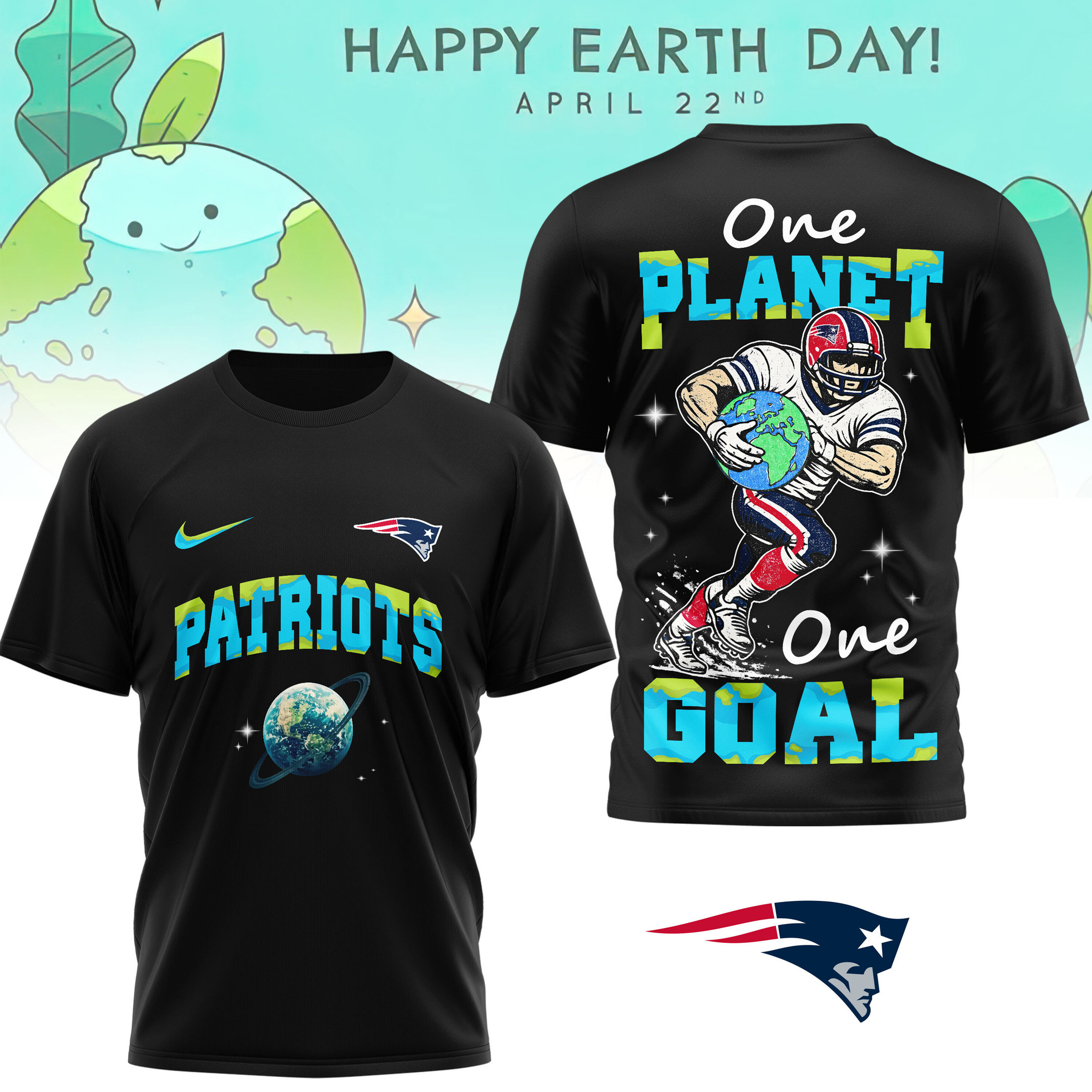 New England Patriots | Premium NFL x Earth Day 3D Shirt HY