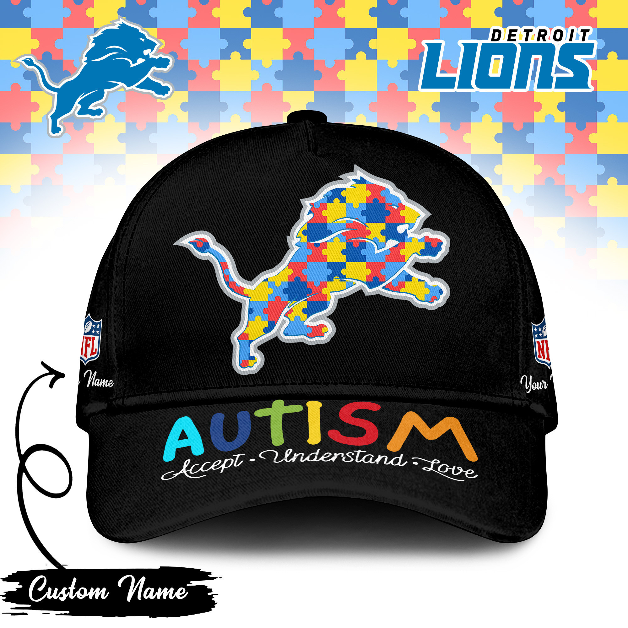 Detroit Lions | PREMIUM CLASSIC CAP NFL AUTISM TD