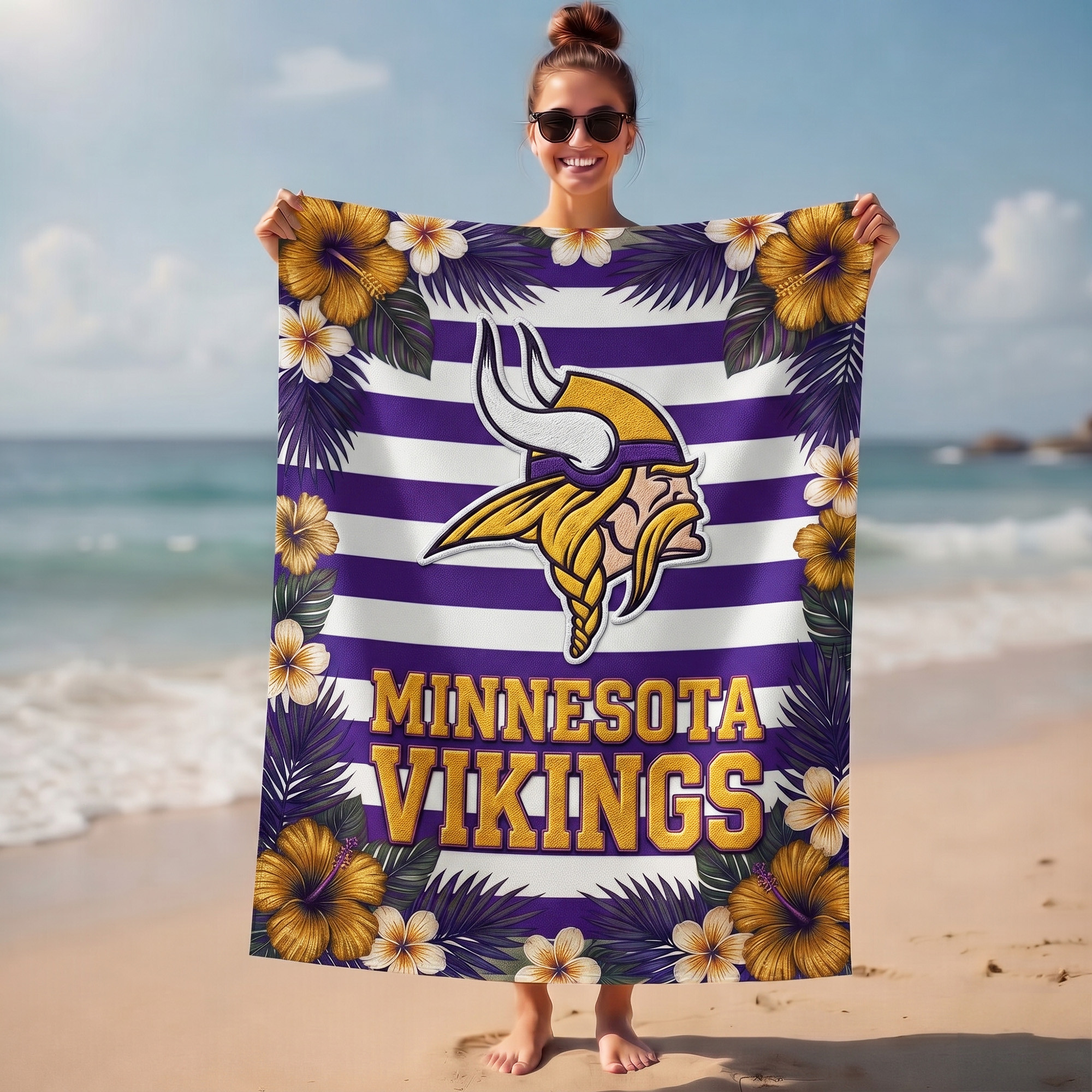 Minnesota Vikings | Premium NFL Tropical Beach Towel NY
