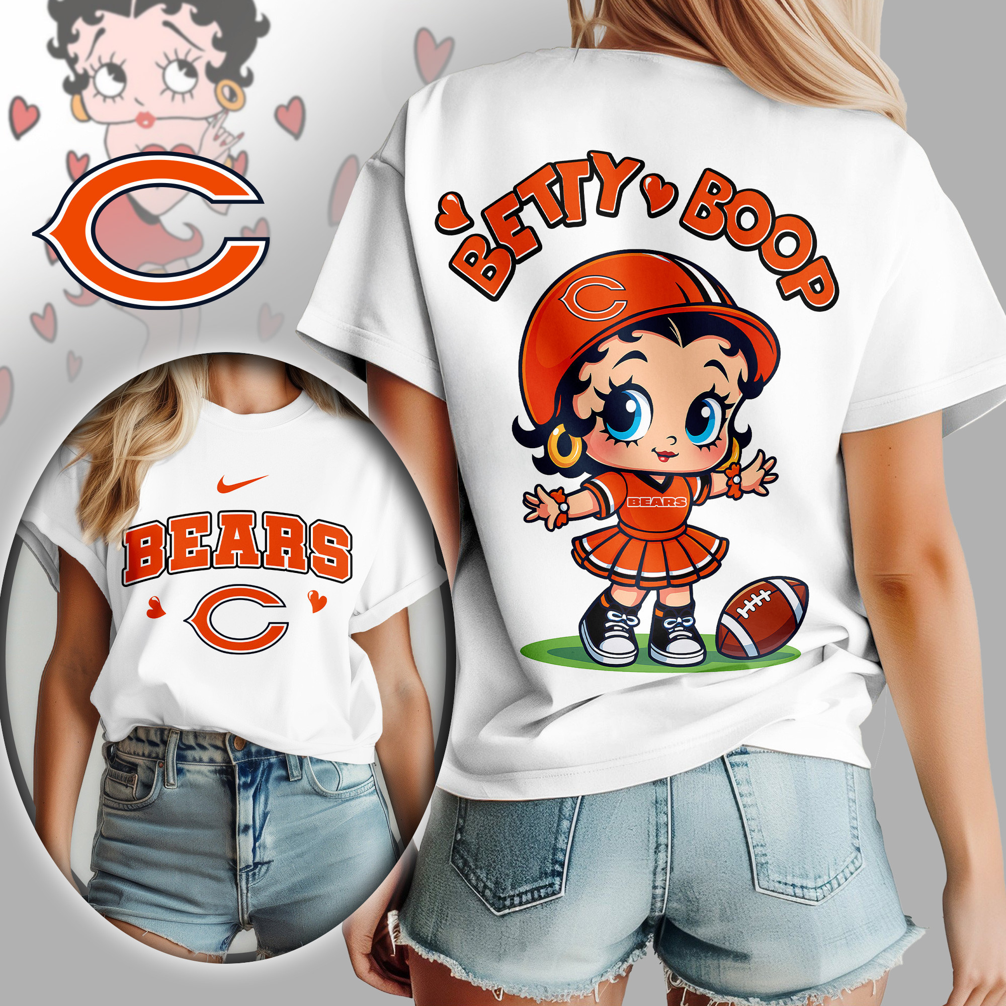 Chicago Bears | Premium NFL Betty Boop Women's Shirt TD