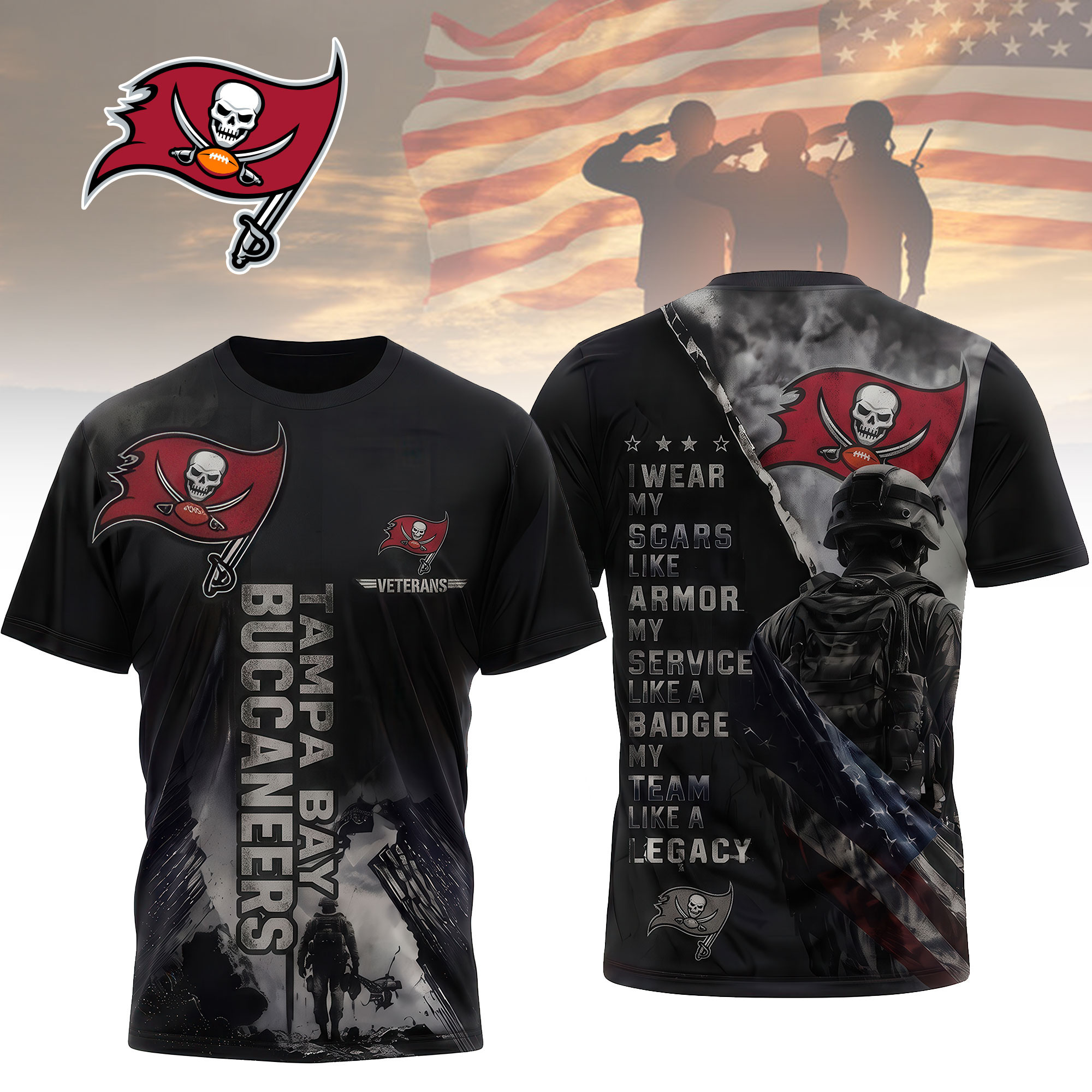 Tampa Bay Buccaneers | Premium NFL Veterans Legacy Team 3D Shirt NTH1
