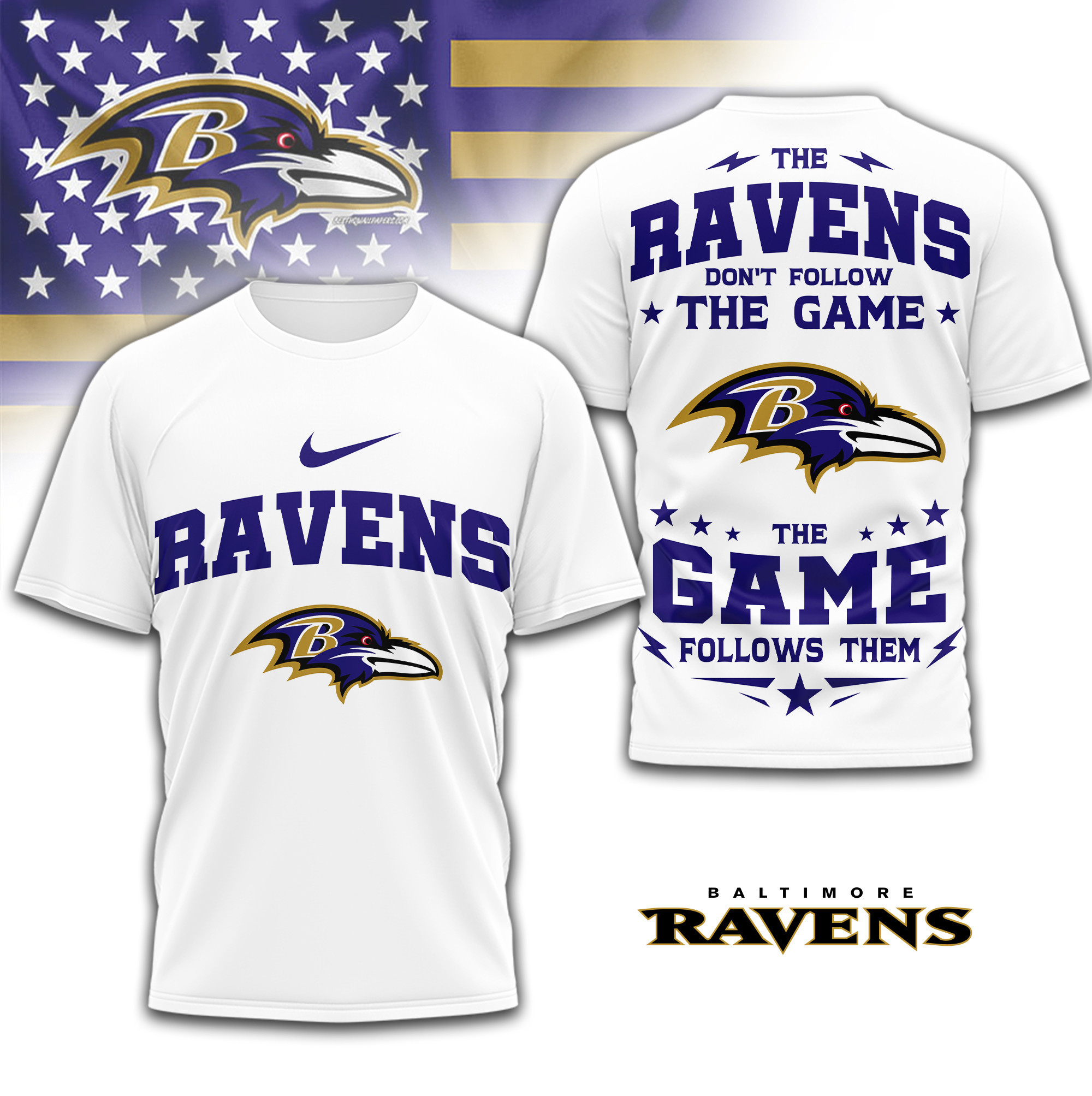 Baltimore Ravens | Premium NFL Rule The Field 3D Shirt TD