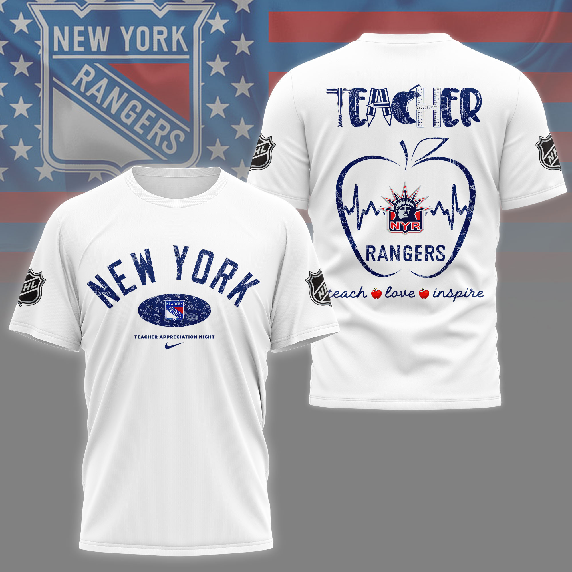 New York Rangers | Premium NHL Teacher Appreciation Day 3D Shirt NY