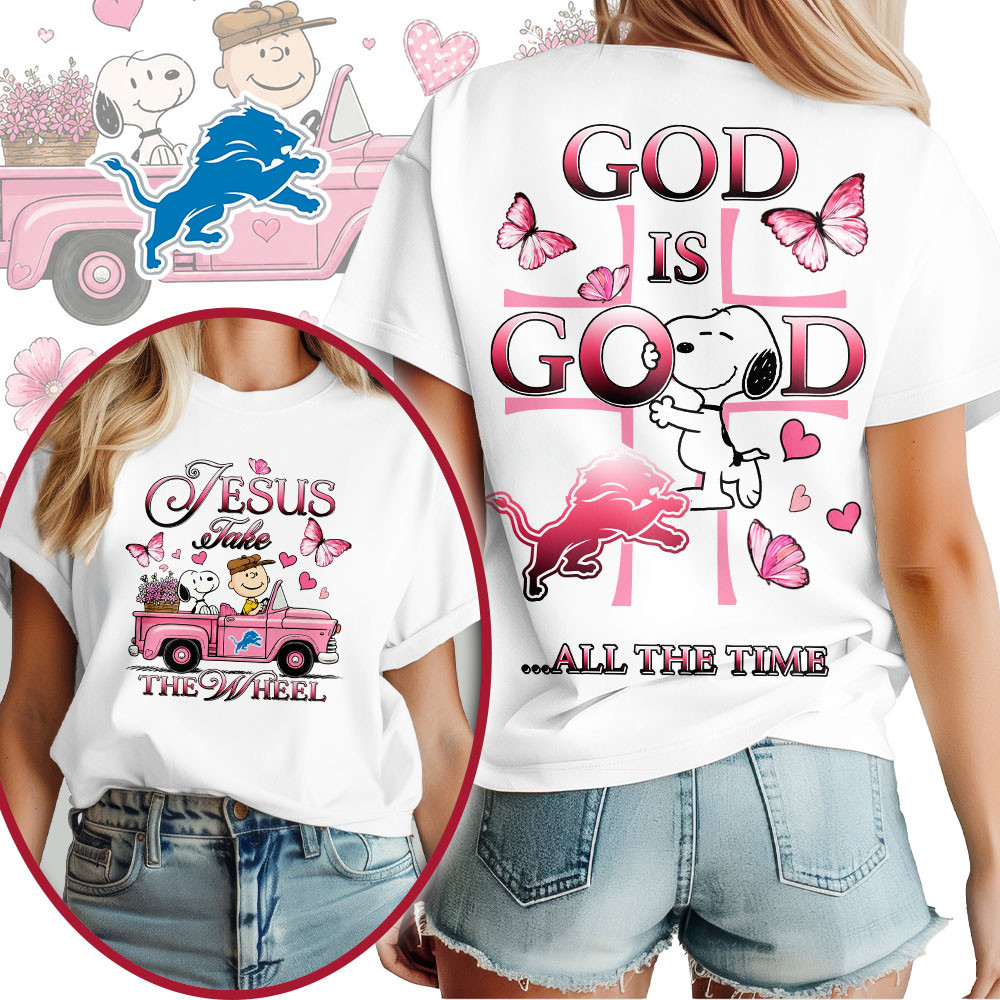Detroit Lions | Premium NFL Jesus Take The Wheel God Is Good 3D Shirt NTH1
