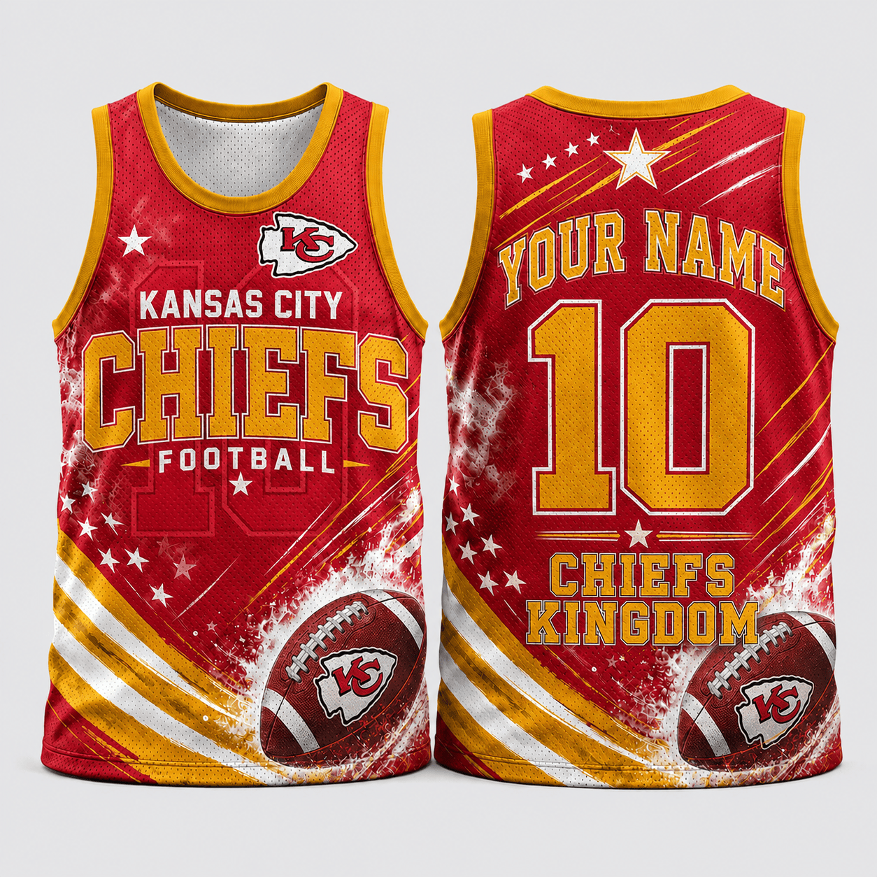 Kansas City Chiefs | Premium NFL Custom Name & Number Football Tank Top for Loyal Fans and Game Day Pride TD