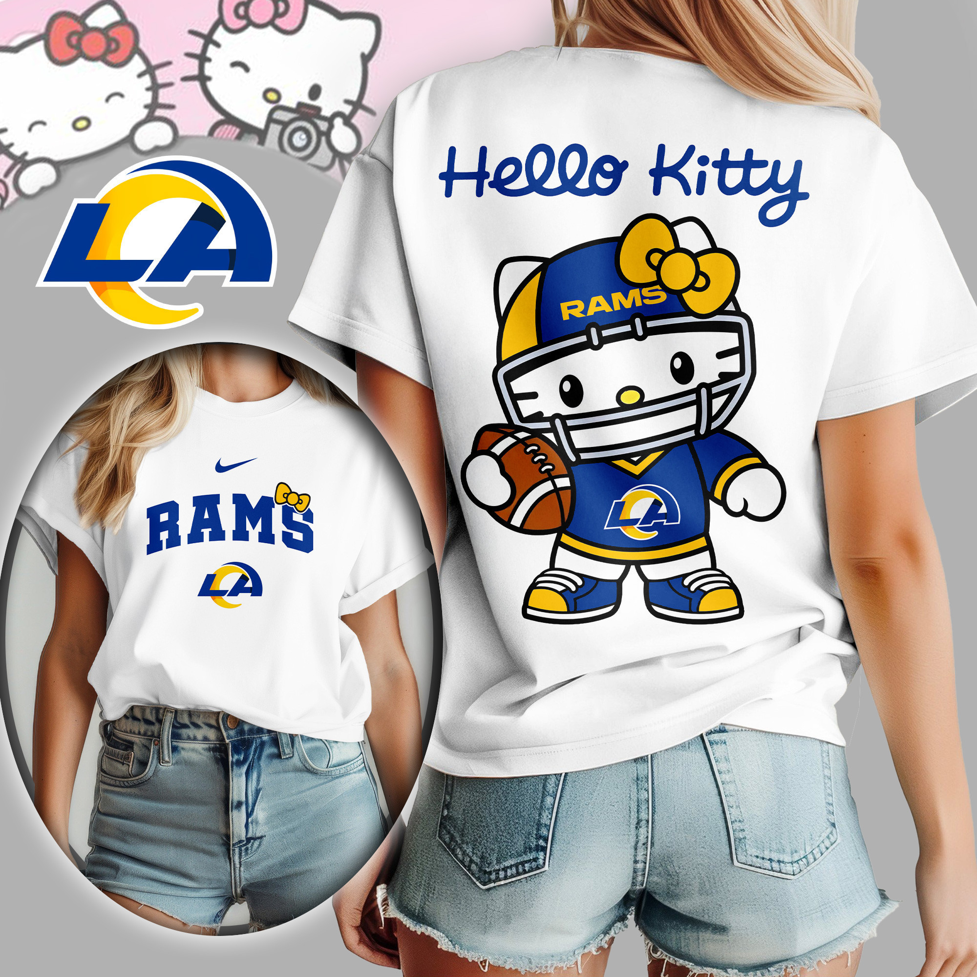 Los Angeles Rams | Premium NFL Hello Kitty Women's Shirt TD