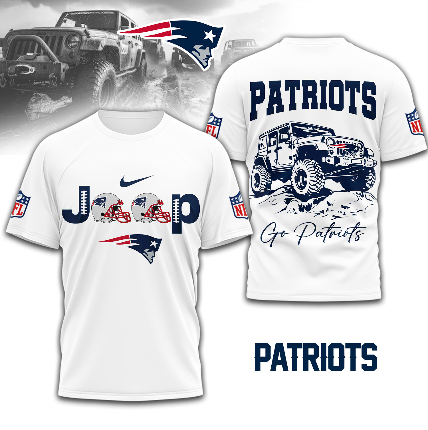 New England Patriots | Premium NFL Jeep 3D Shirt TD