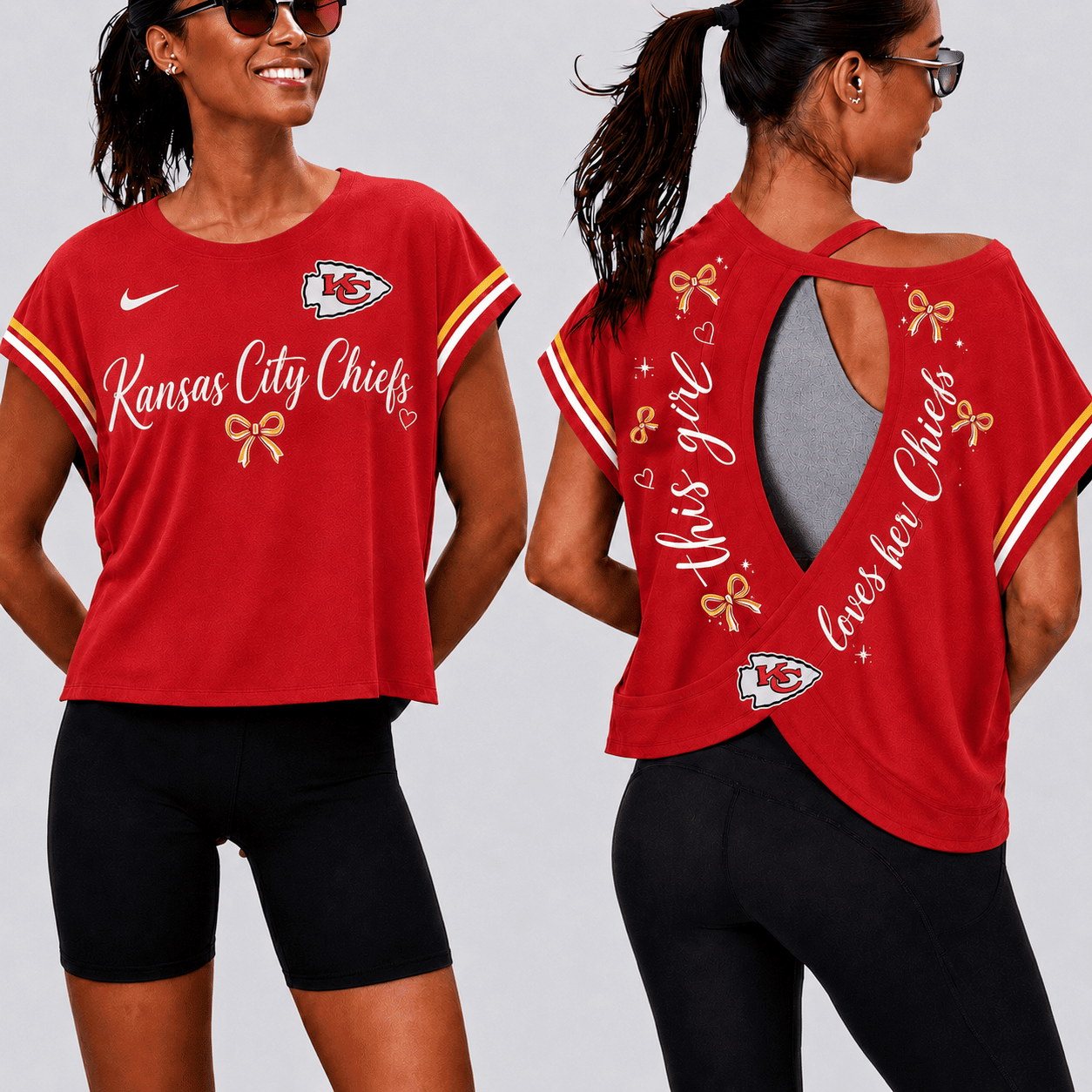Kansas City Chiefs | Premium NFL Open Back Workout Shirts Short Sleeve NY