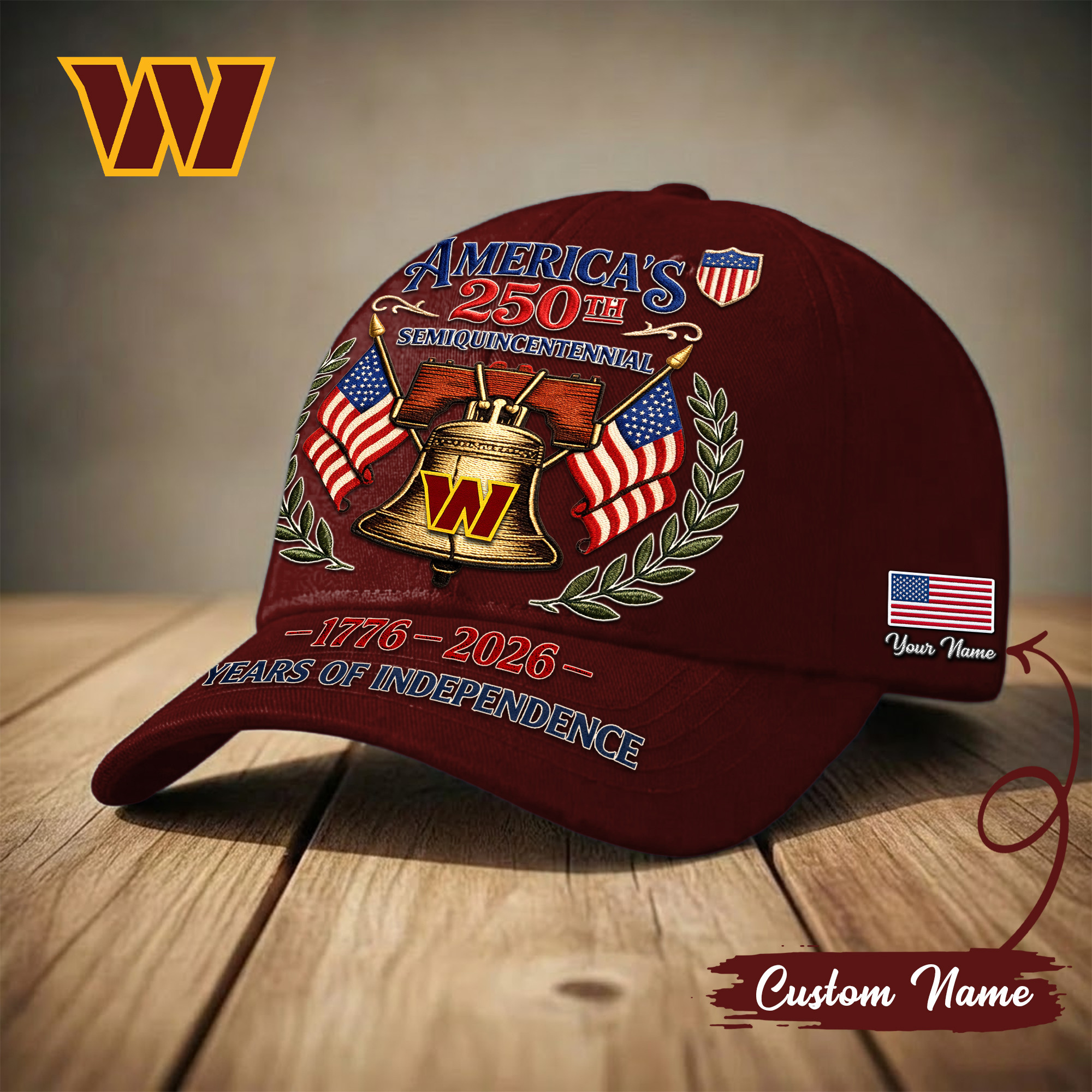 Washington Commanders | Premium NFL 1776-2026 Years Of Independence Classic Cap TD