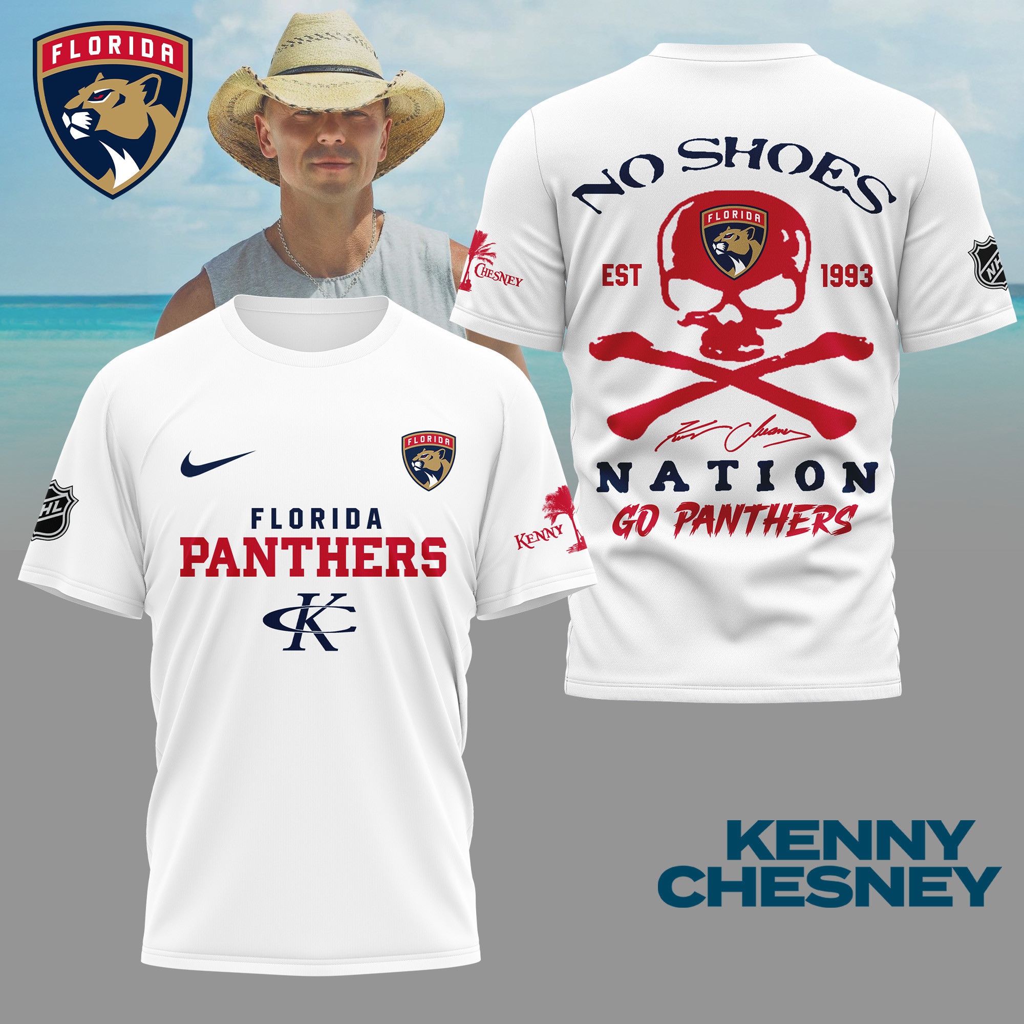 Florida Panthers | Premium NHL Kenny Chesney Fan 3D Shirt NY