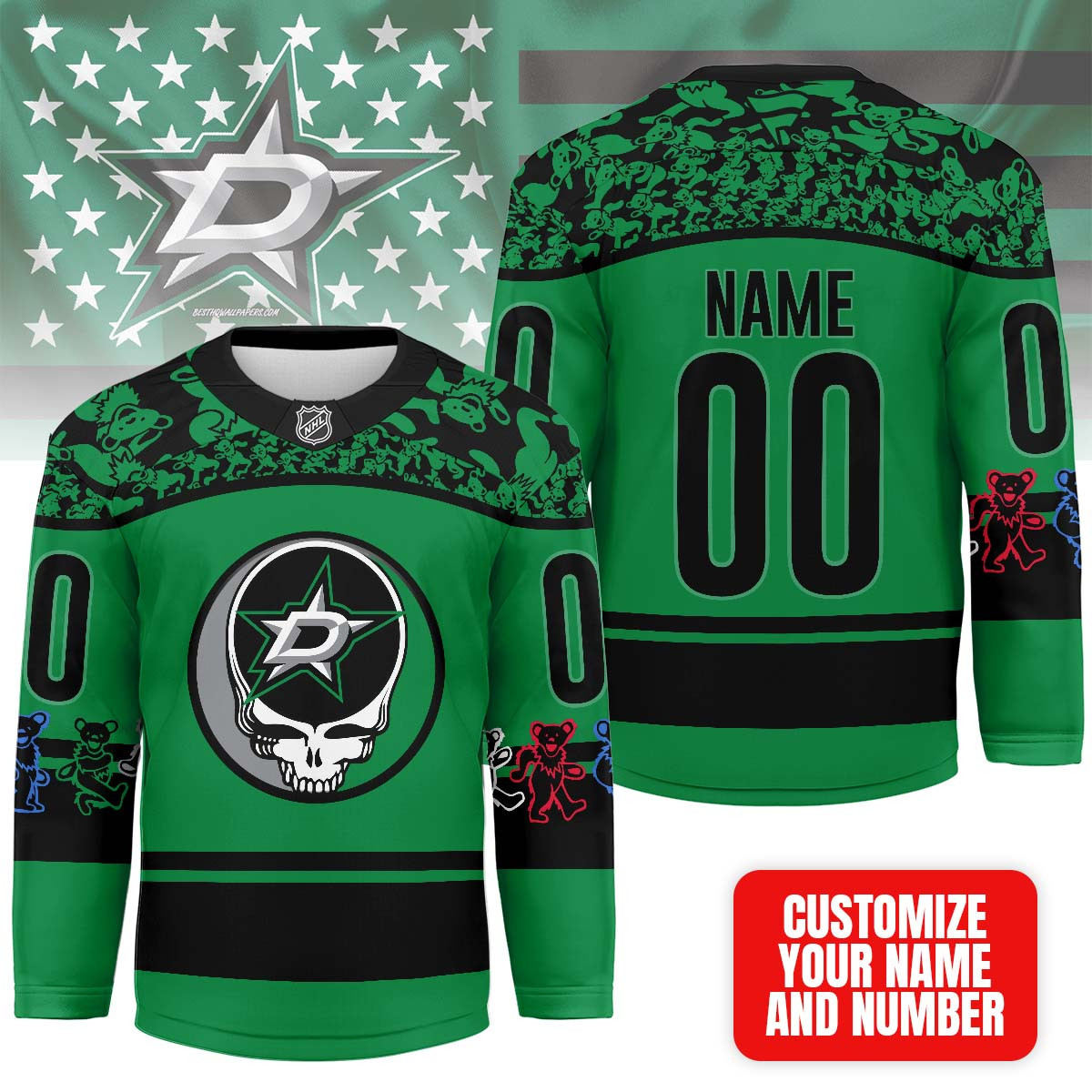 Dallas Stars | Premium NHL X Grateful Dead Hockey Jersey NP