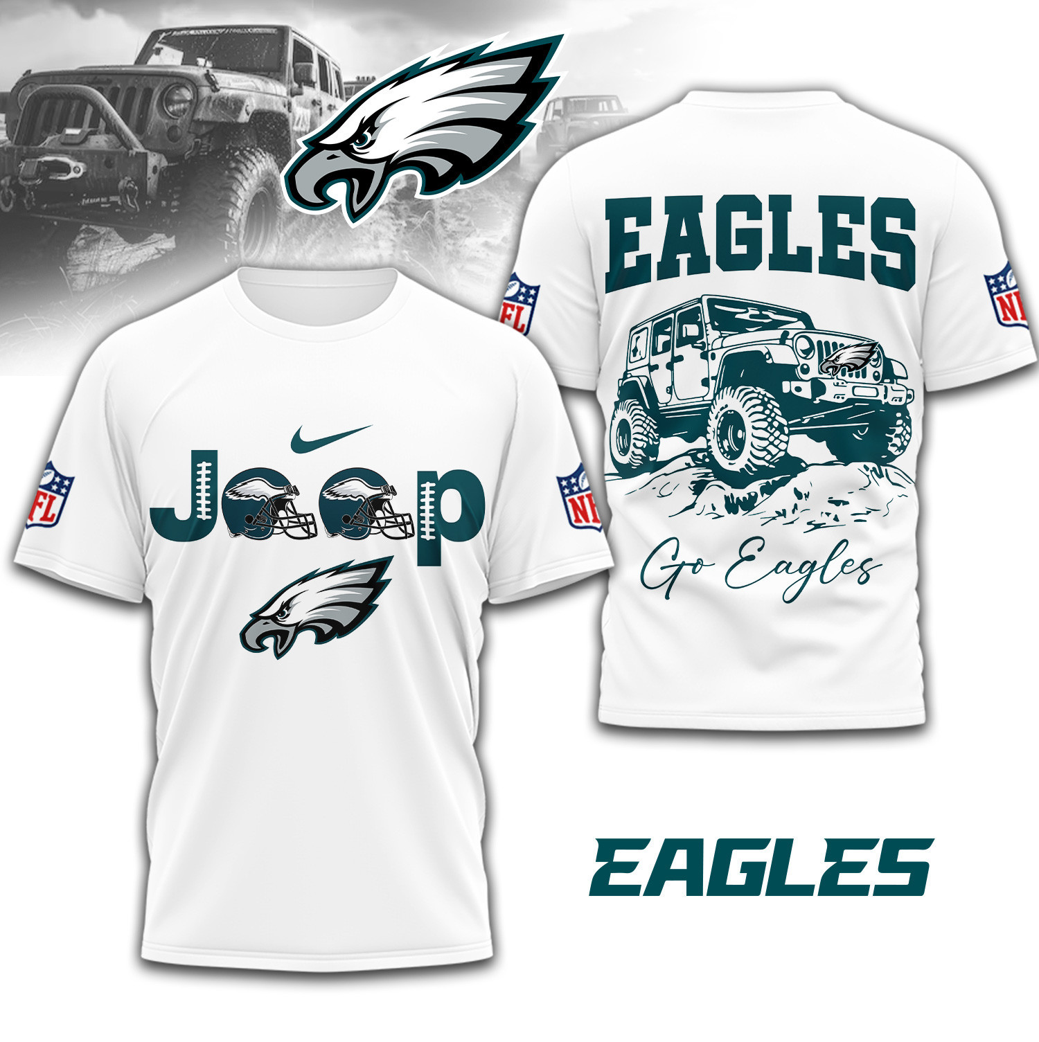 Philadelphia Eagles | Premium NFL Jeep 3D Shirt TD