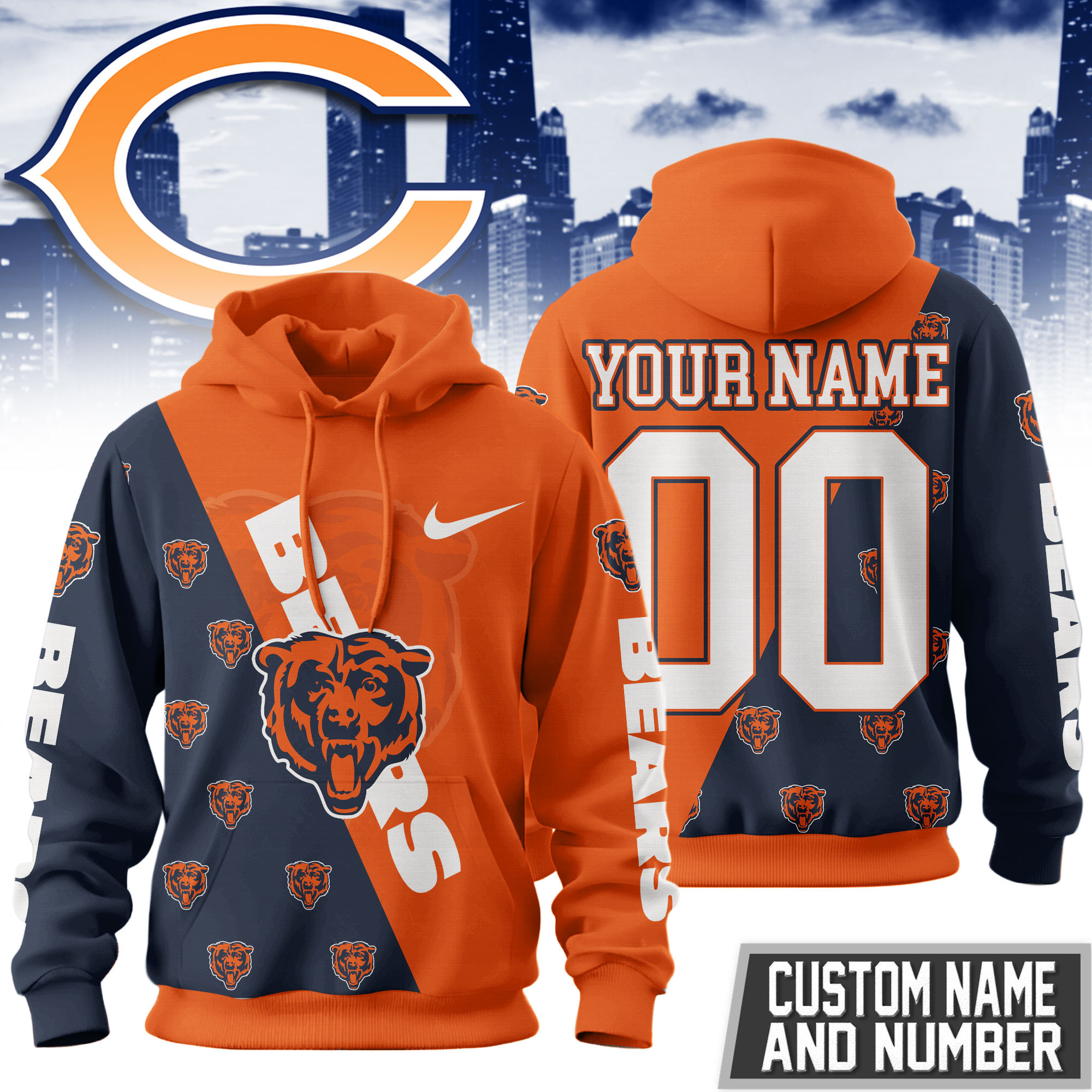 Chicago Bears | Premium NFL True Fan Spirit Custom Football Hoodie