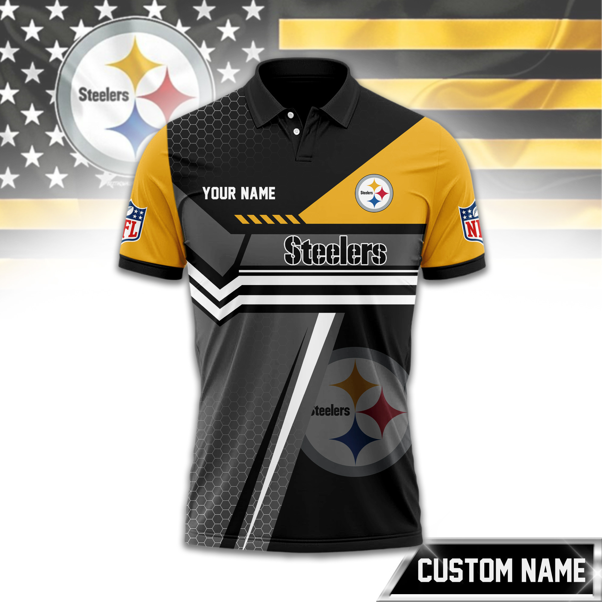 Pittsburgh Steelers | Premium NFL Inspired Custom Game Day Polo TD