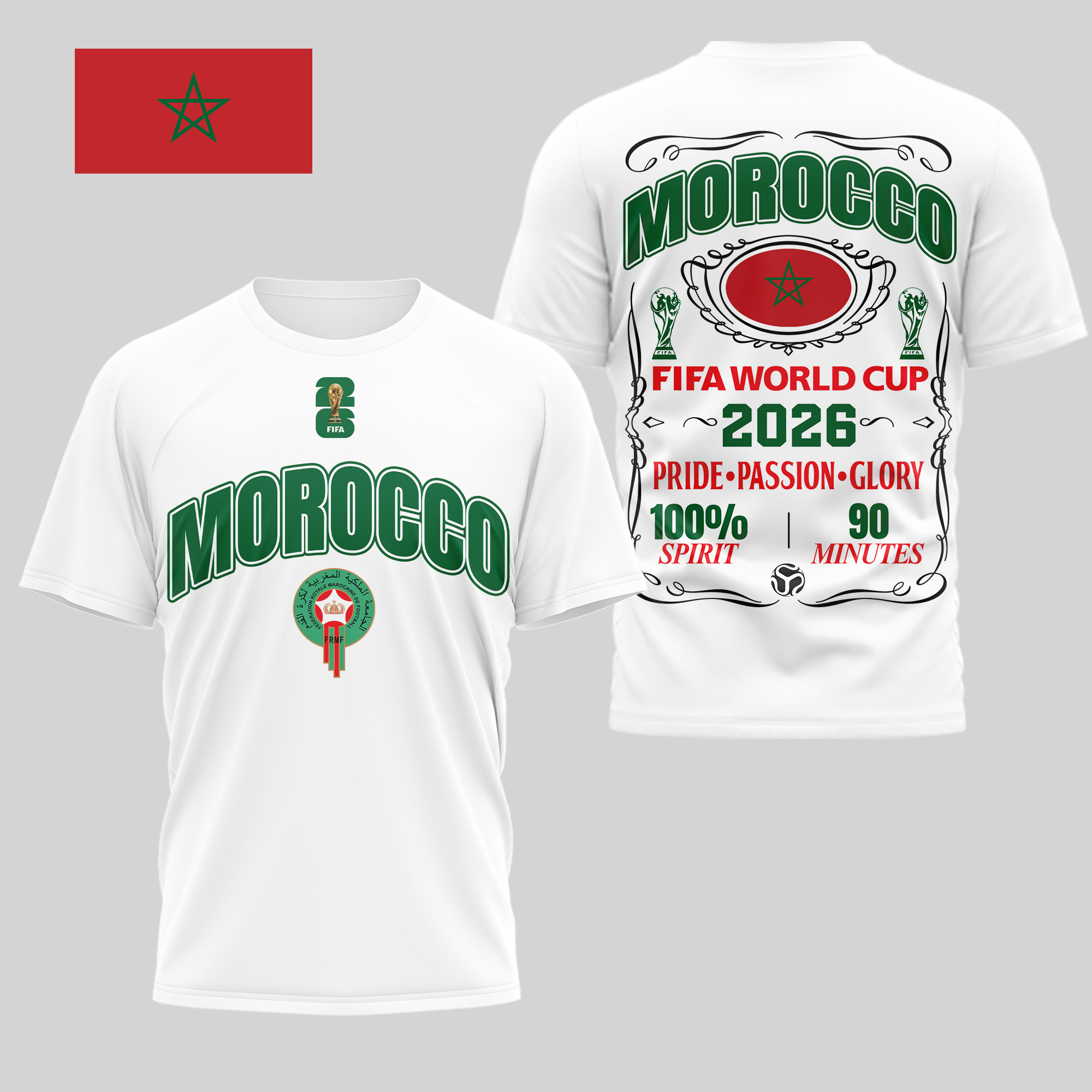 Morocco | Premium WC26 Pride Passion Glory 3D Shirt PB3YAQ6