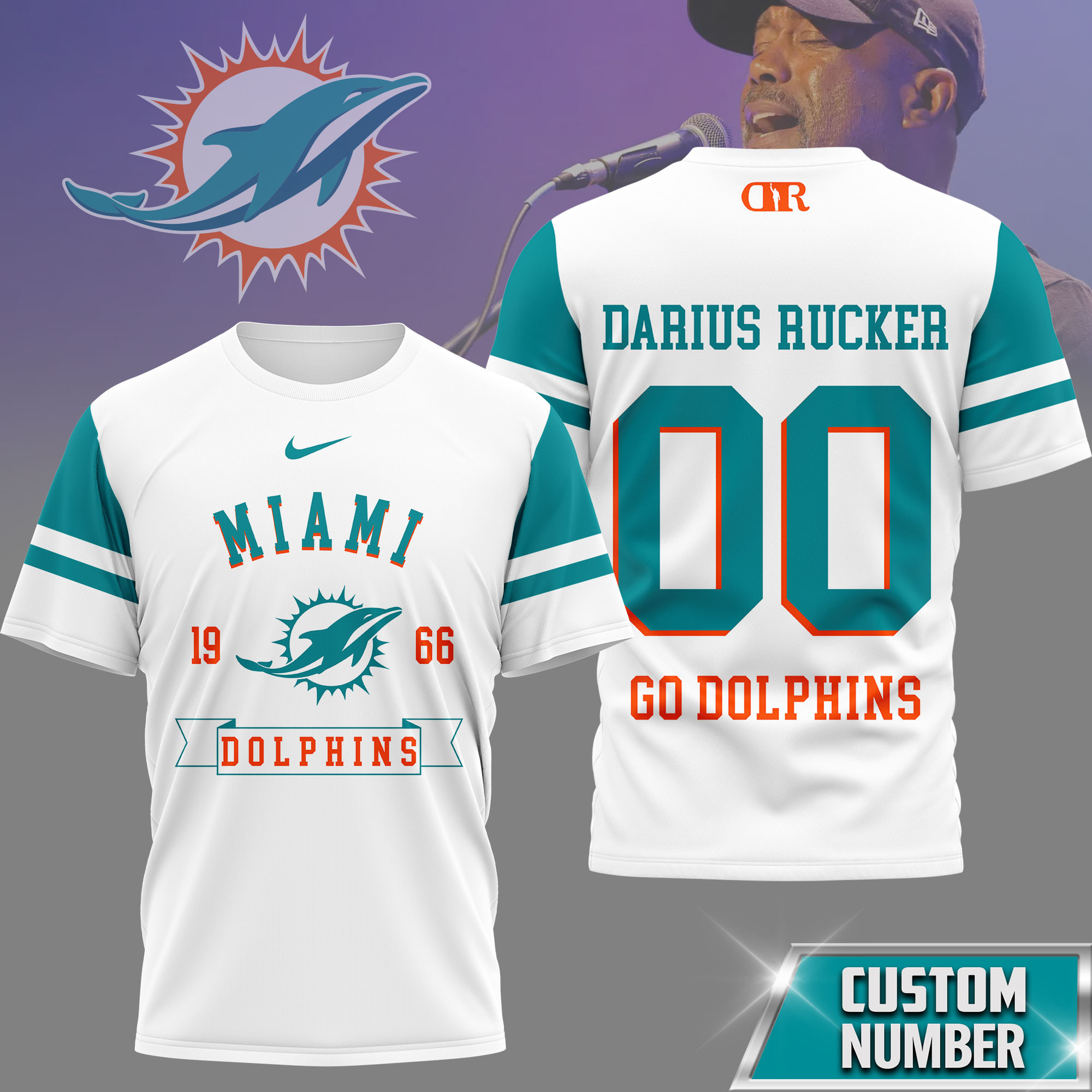 Miami Dolphins | Premium NFL Darius Rucker Fan 3D Shirt NY