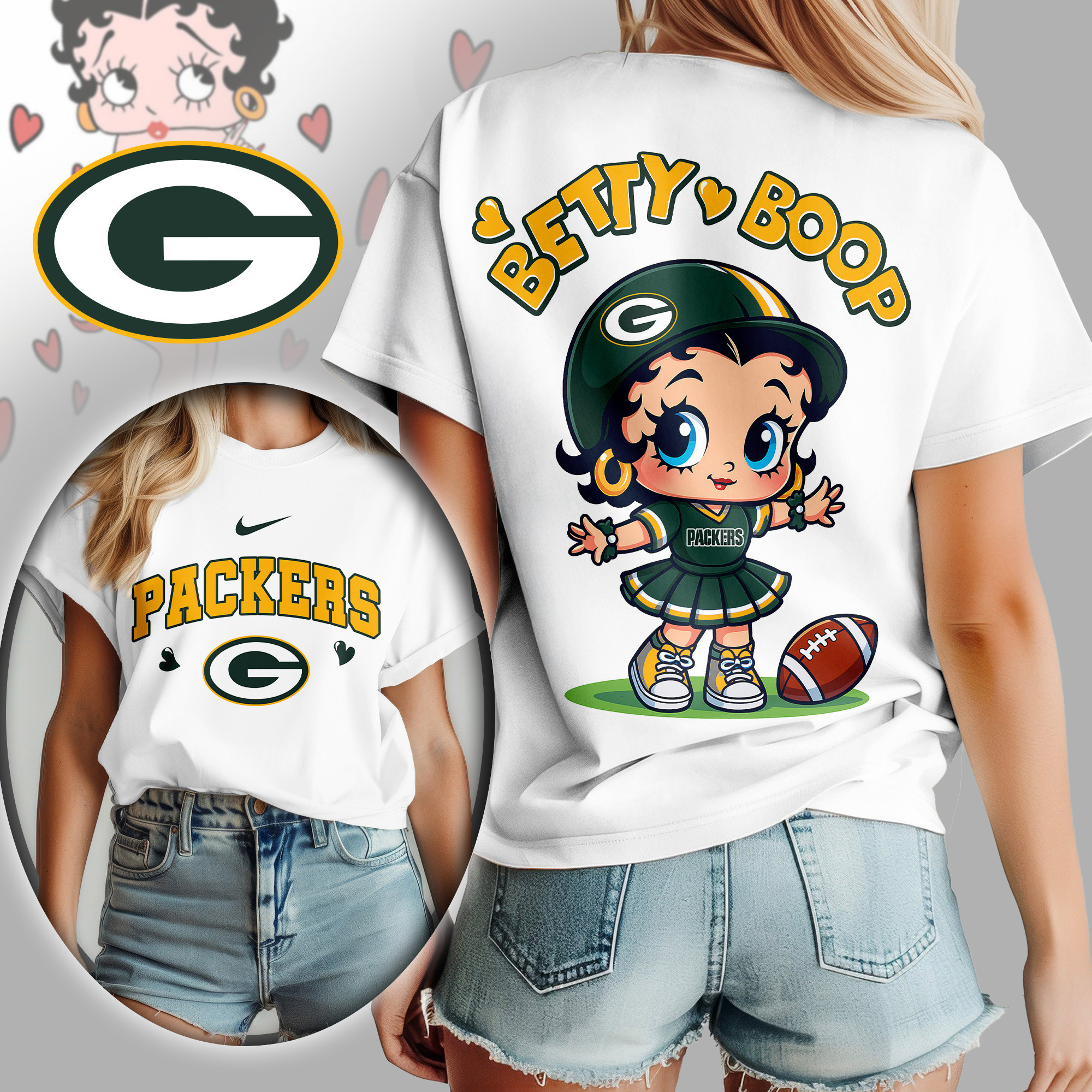Green Bay Packers | Premium NFL Betty Boop Women's Shirt TD
