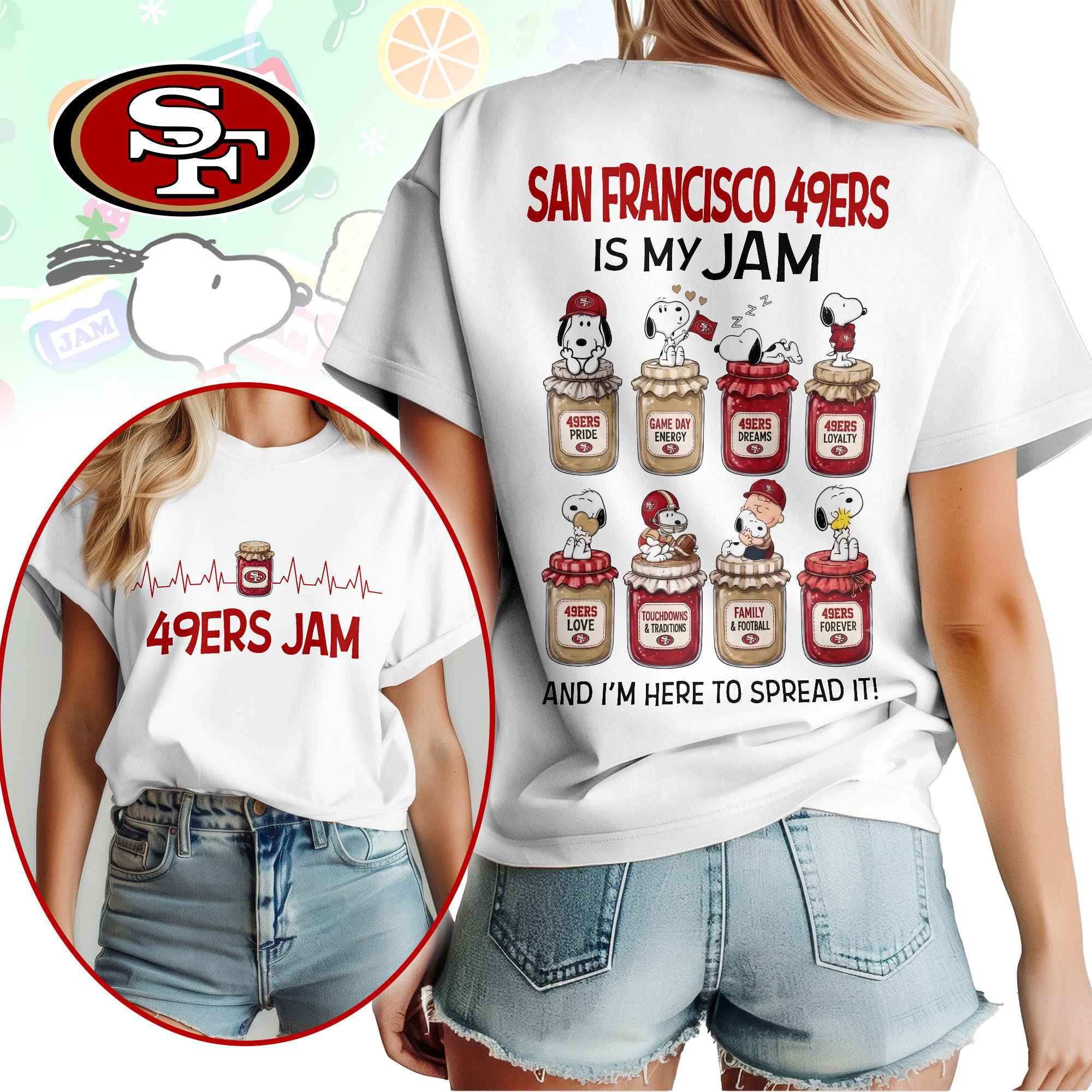 San Francisco 49ers | Premium NFL Jam Peanuts Football Fan 3D Shirt NY