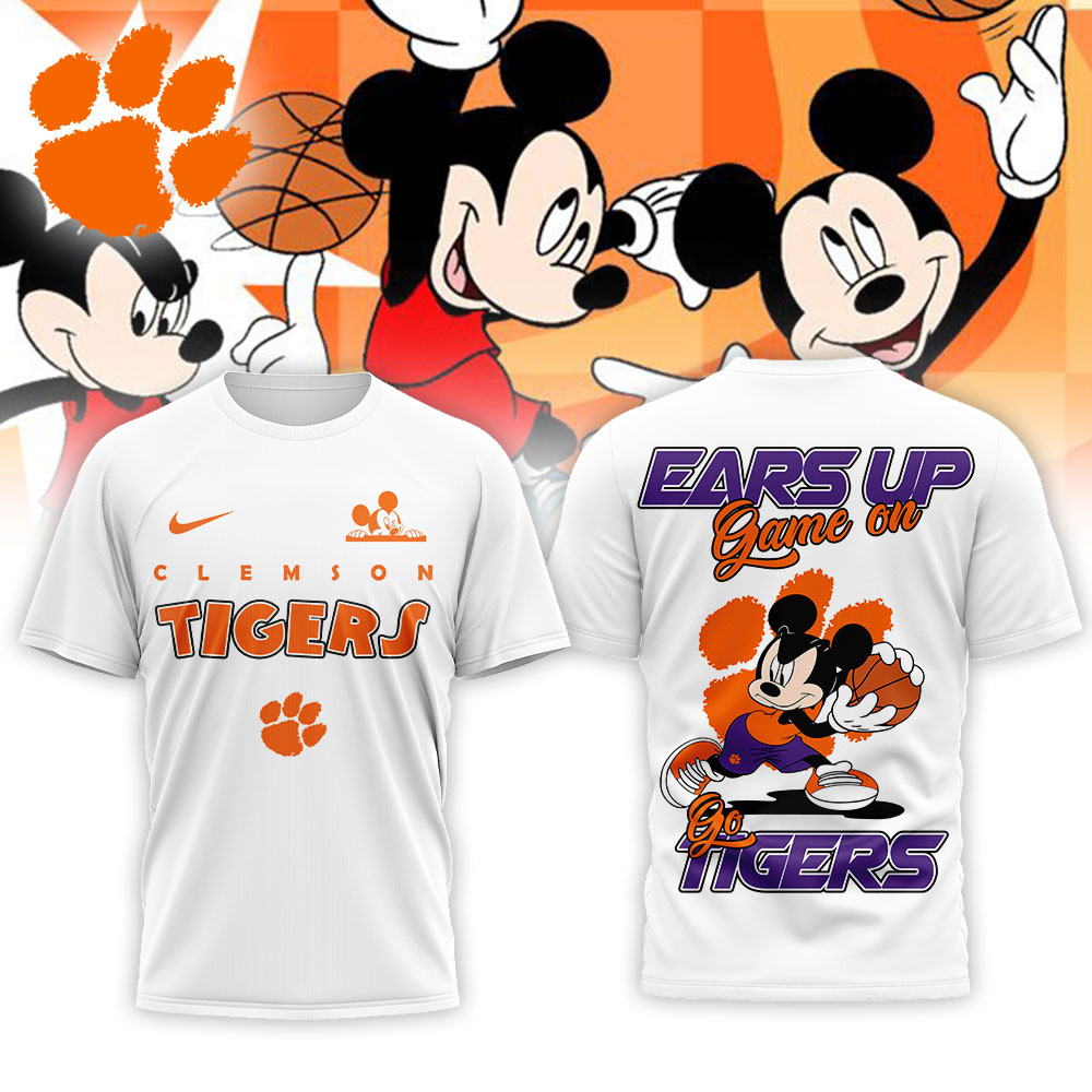 Clemson Tigers | Premium NCAA Mickey Ears Up Game On 3D T-Shirt NP