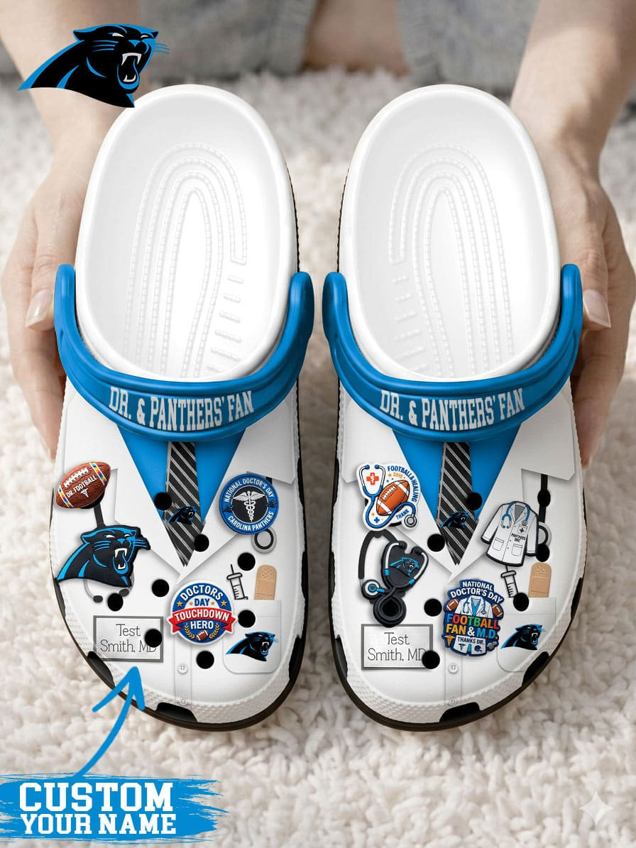 Carolina Panthers | PREMIUM NFL NATIONAL DOCTOR'S DAY CLOGS WITH 8 CHARMS HY