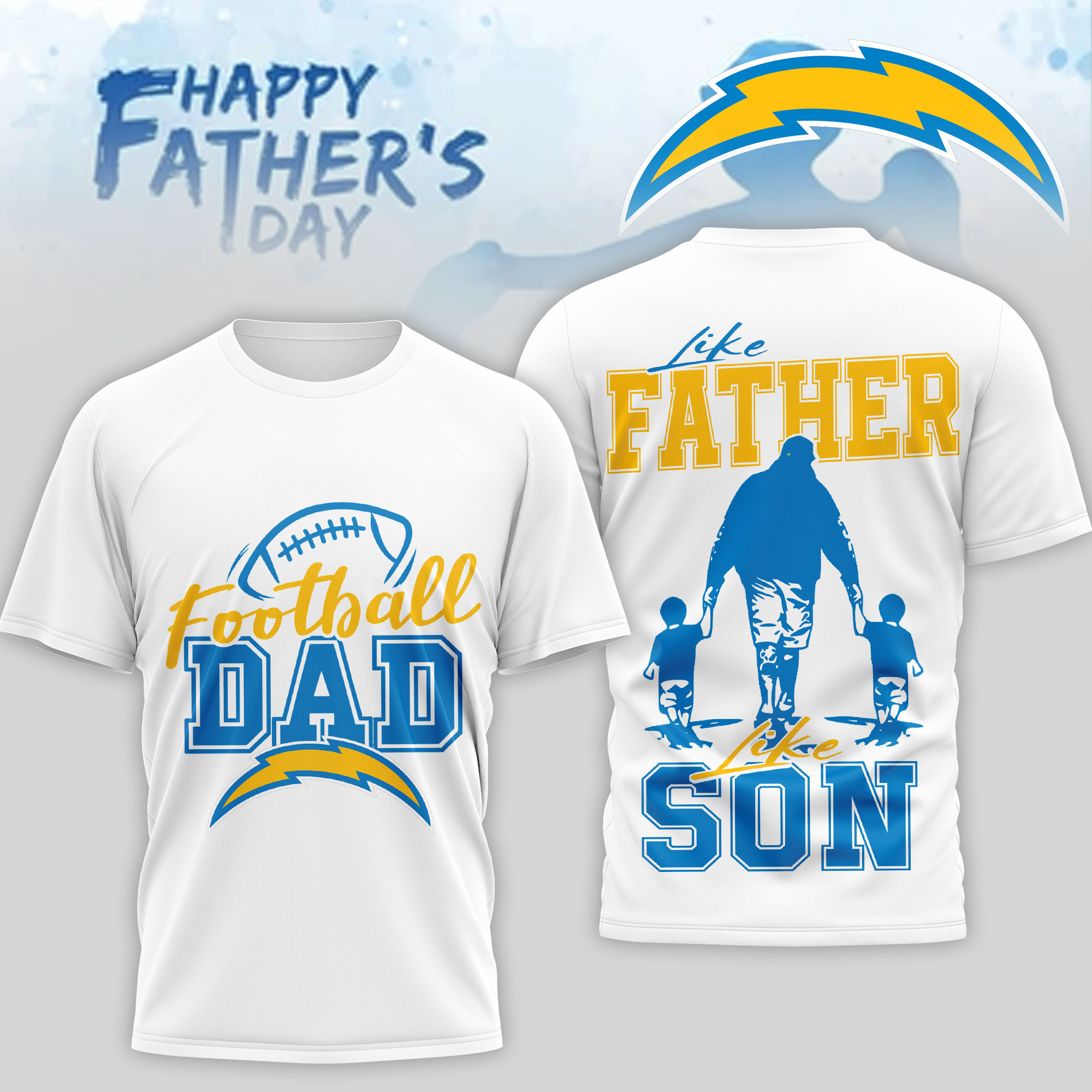 Los Angeles Chargers | Premium NFL Happy Father Day 3D T-Shirt NP